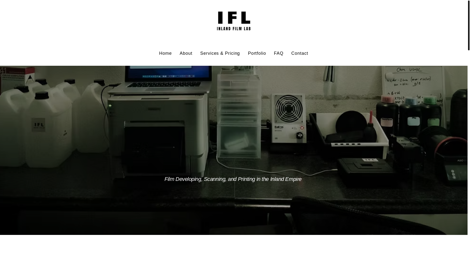 website screenshot of https://inlandfilmlab.com/