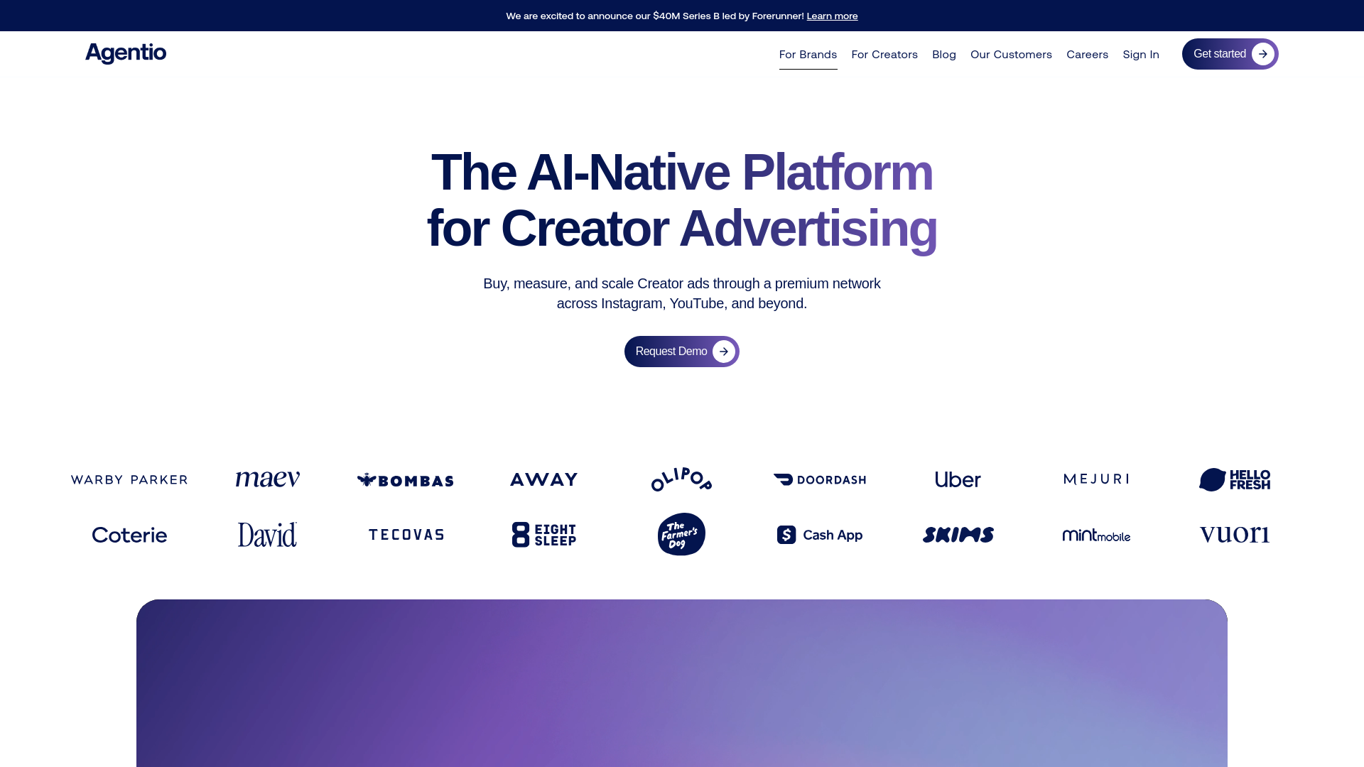 website screenshot of https://agentiocreators.com
