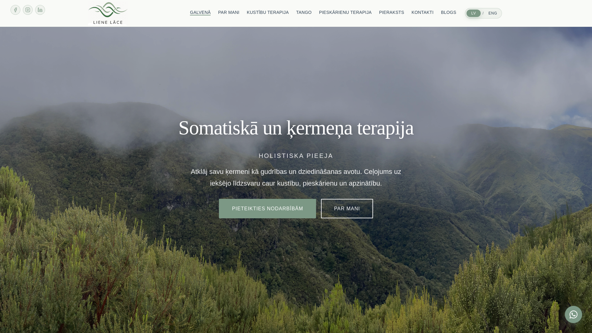 website screenshot of https://lienelace.lv/