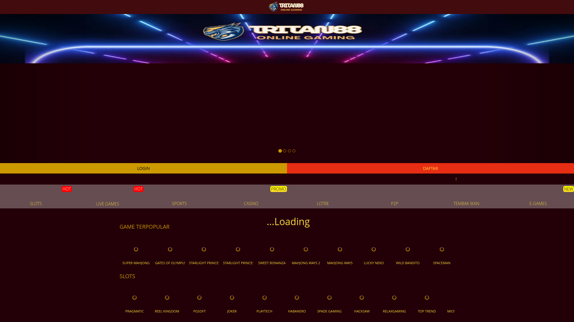 website screenshot of https://tritan88.site/