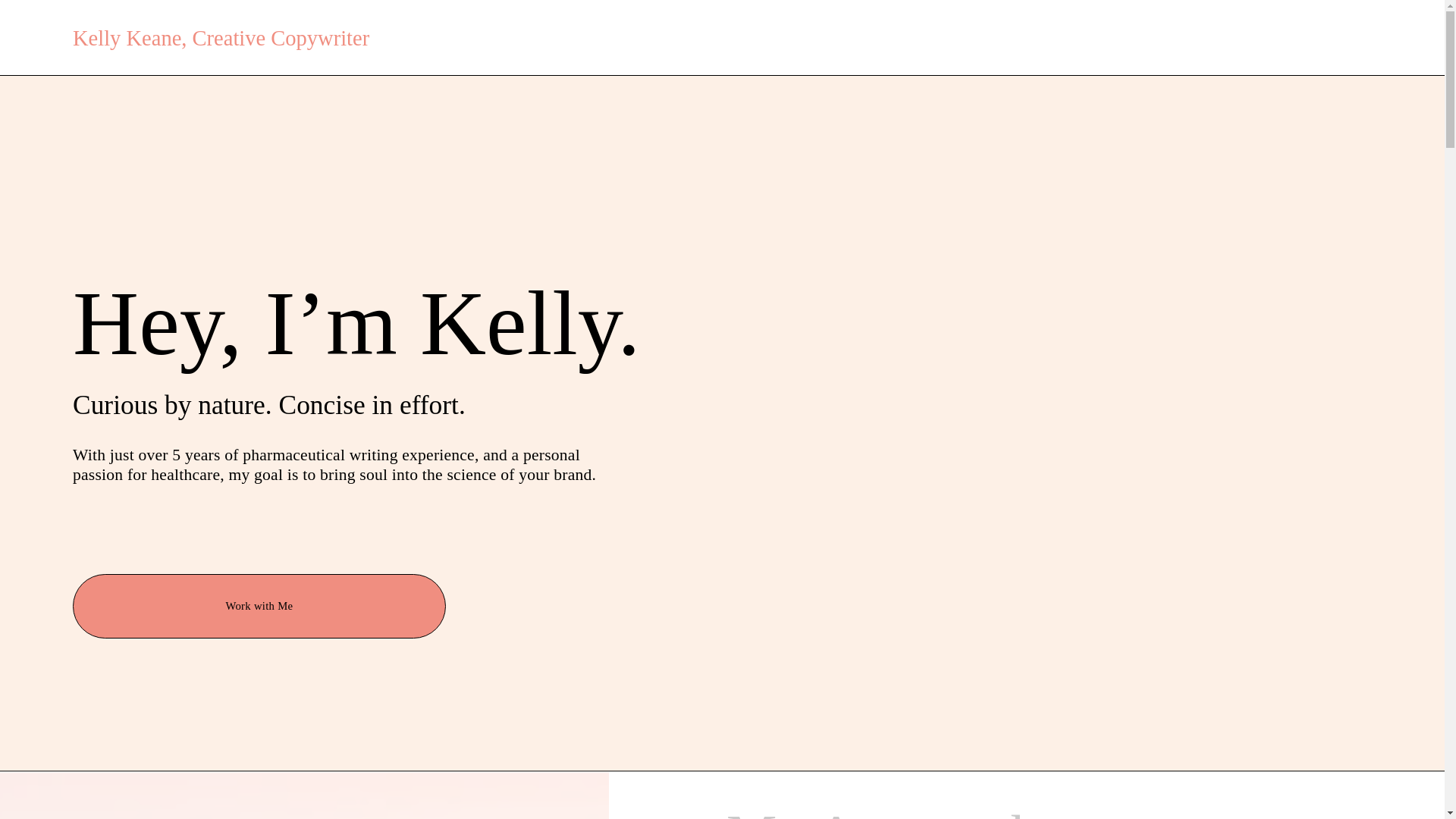 website screenshot of https://kellykeanecreativecopywriter.com/
