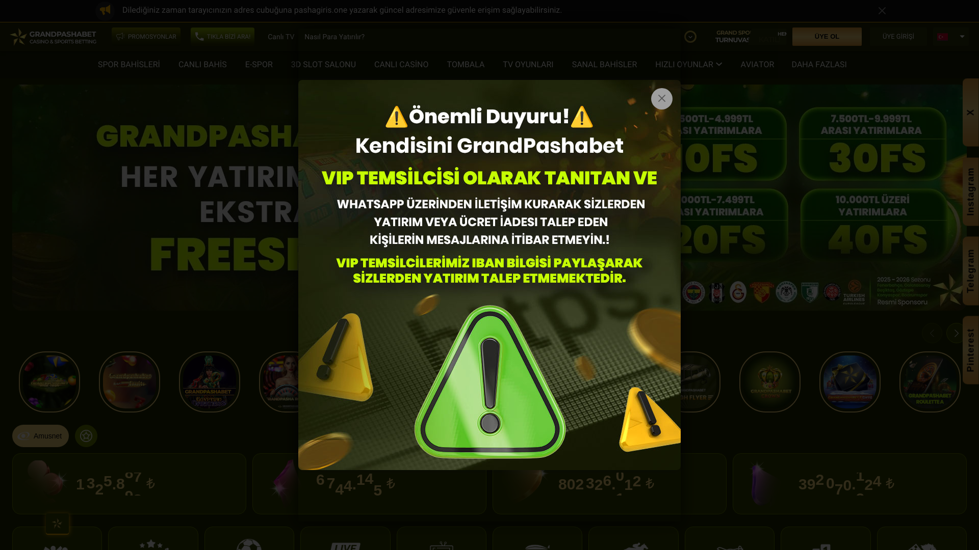 website screenshot of https://grsndpashabet7099.com