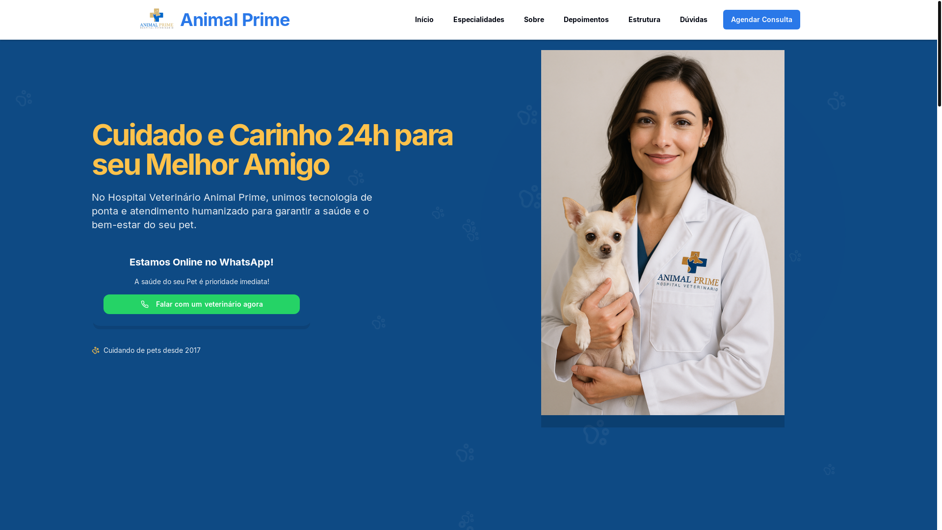 website screenshot of https://animalprimehospitalvet.com.br/