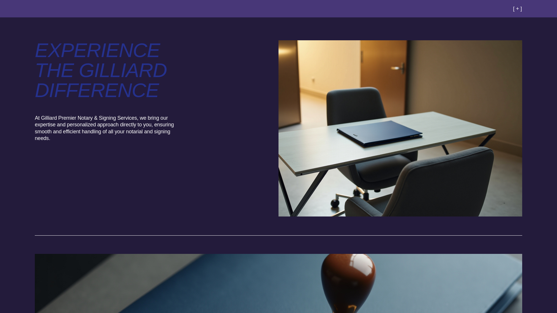 website screenshot of https://gilliardpremiernotary.com/