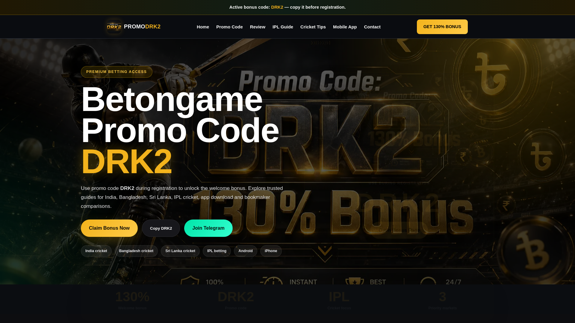 website screenshot of https://promocodebetongame.com/