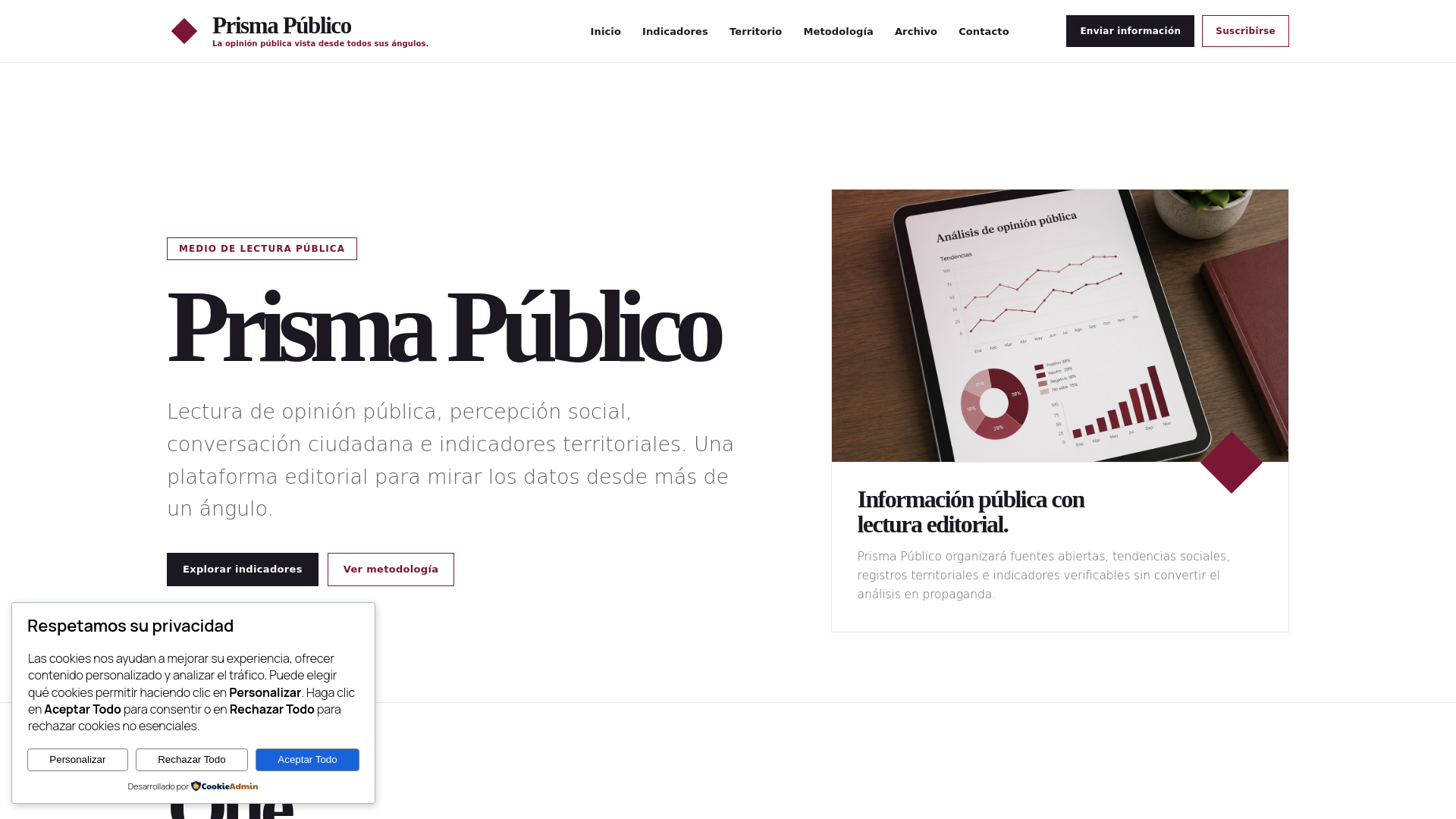 website screenshot of https://prismapublico.com/