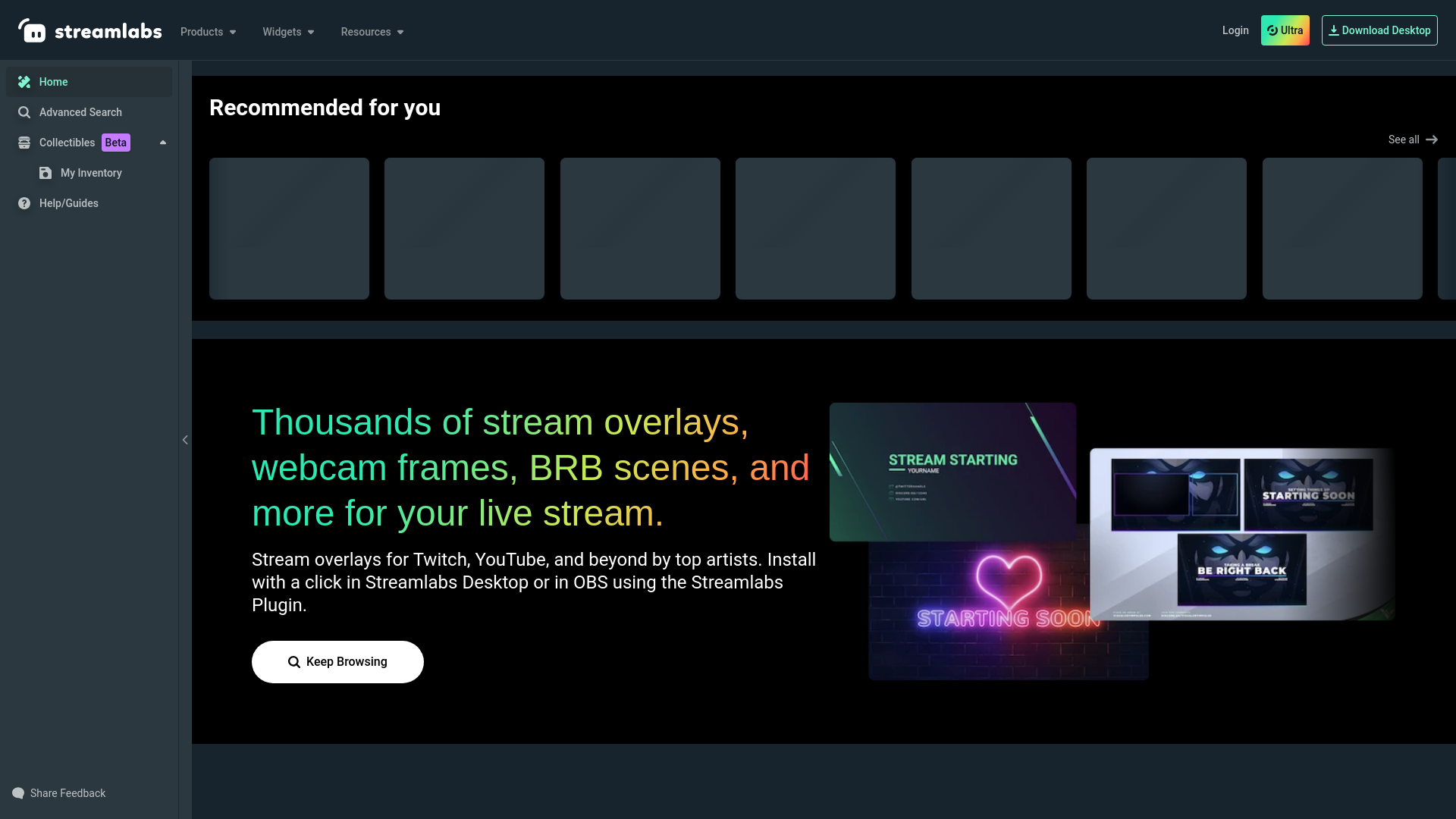 website screenshot of https://overlays-web-ssr.pages.dev/