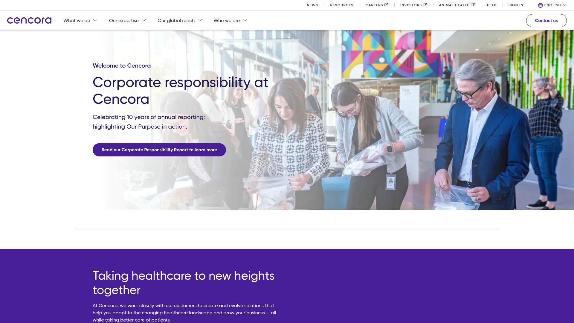 website screenshot of https://cencora.com/