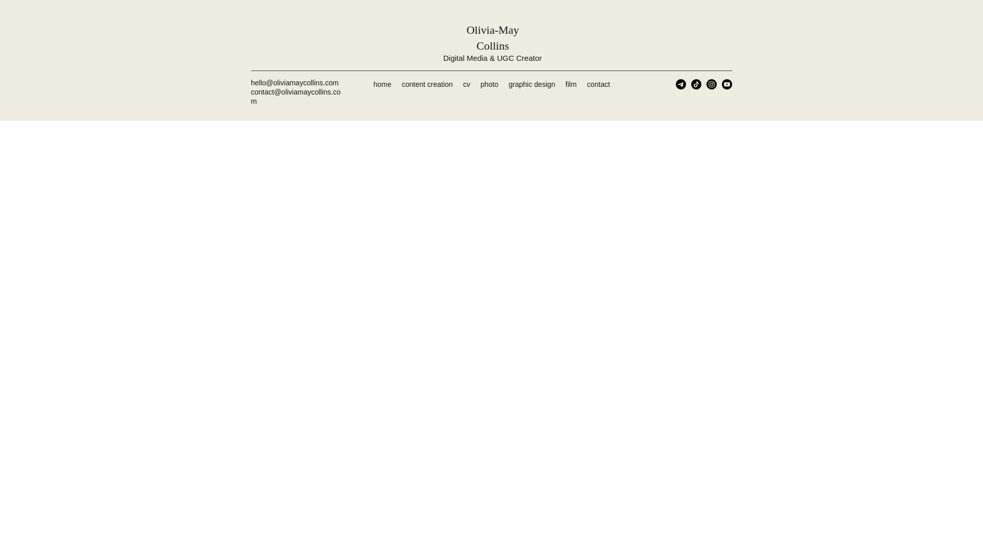 website screenshot of https://olliemaycollins.com/