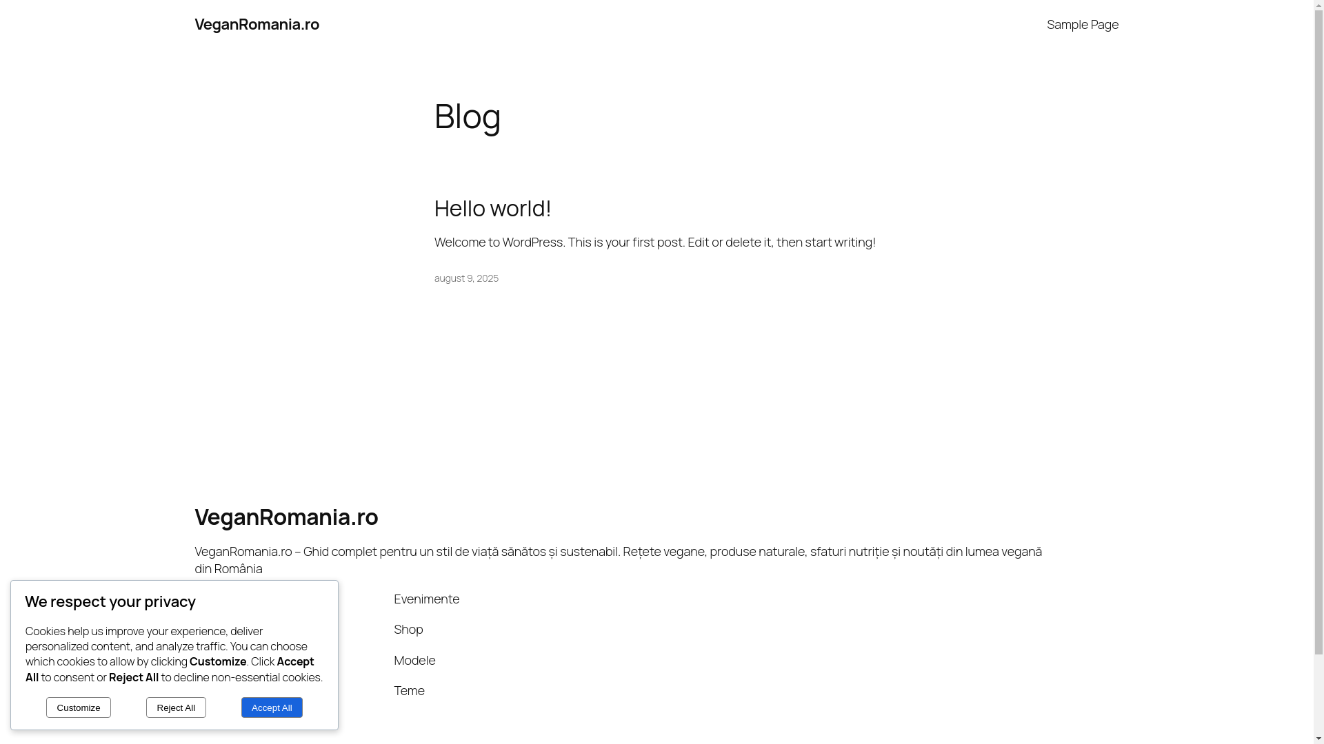 website screenshot of https://veganromania.ro/