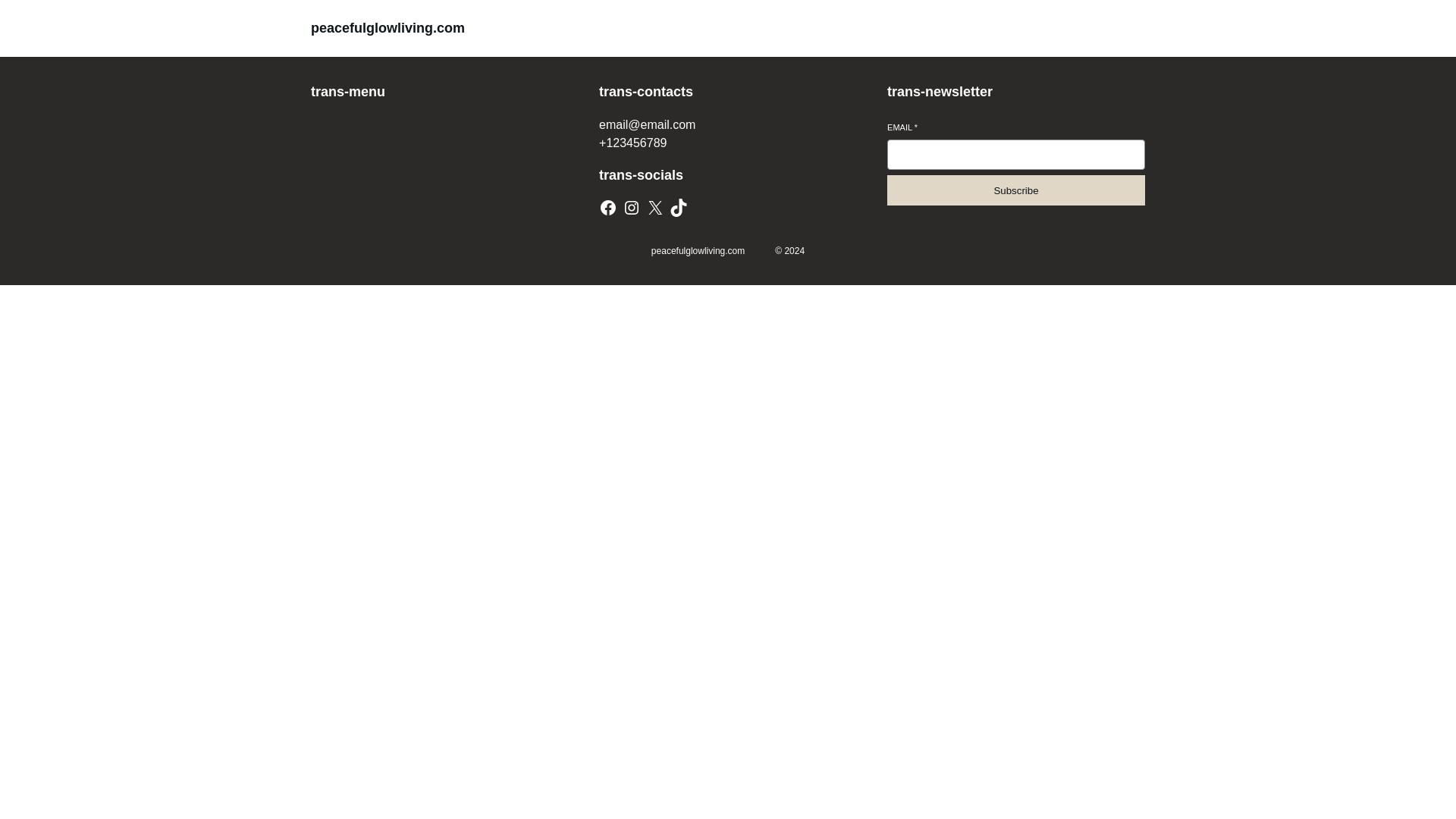 website screenshot of https://peacefulglowliving.com/