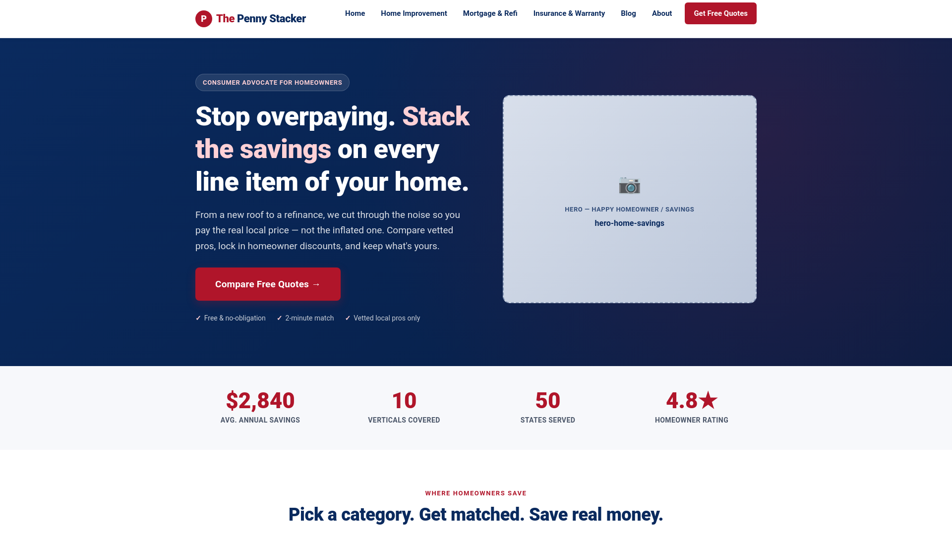 website screenshot of https://thepennystacker.pages.dev/
