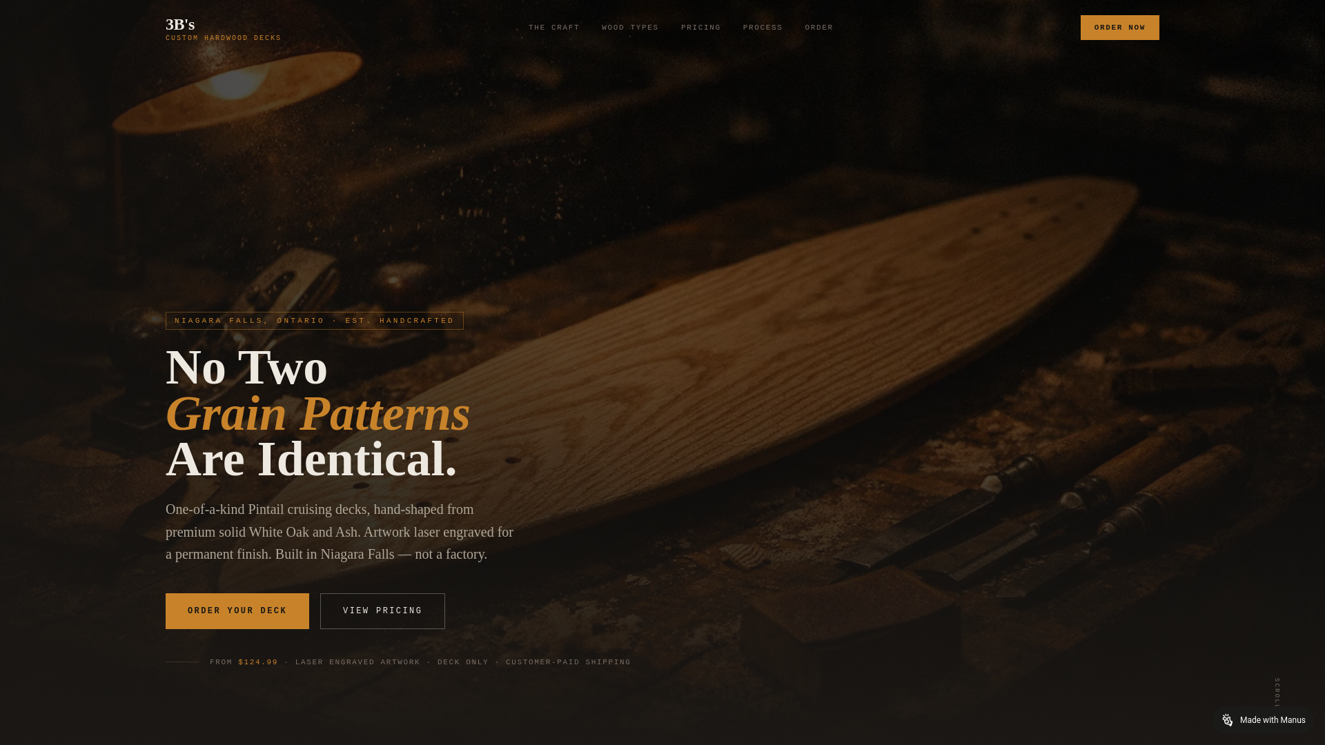 website screenshot of https://3bskateboard.com