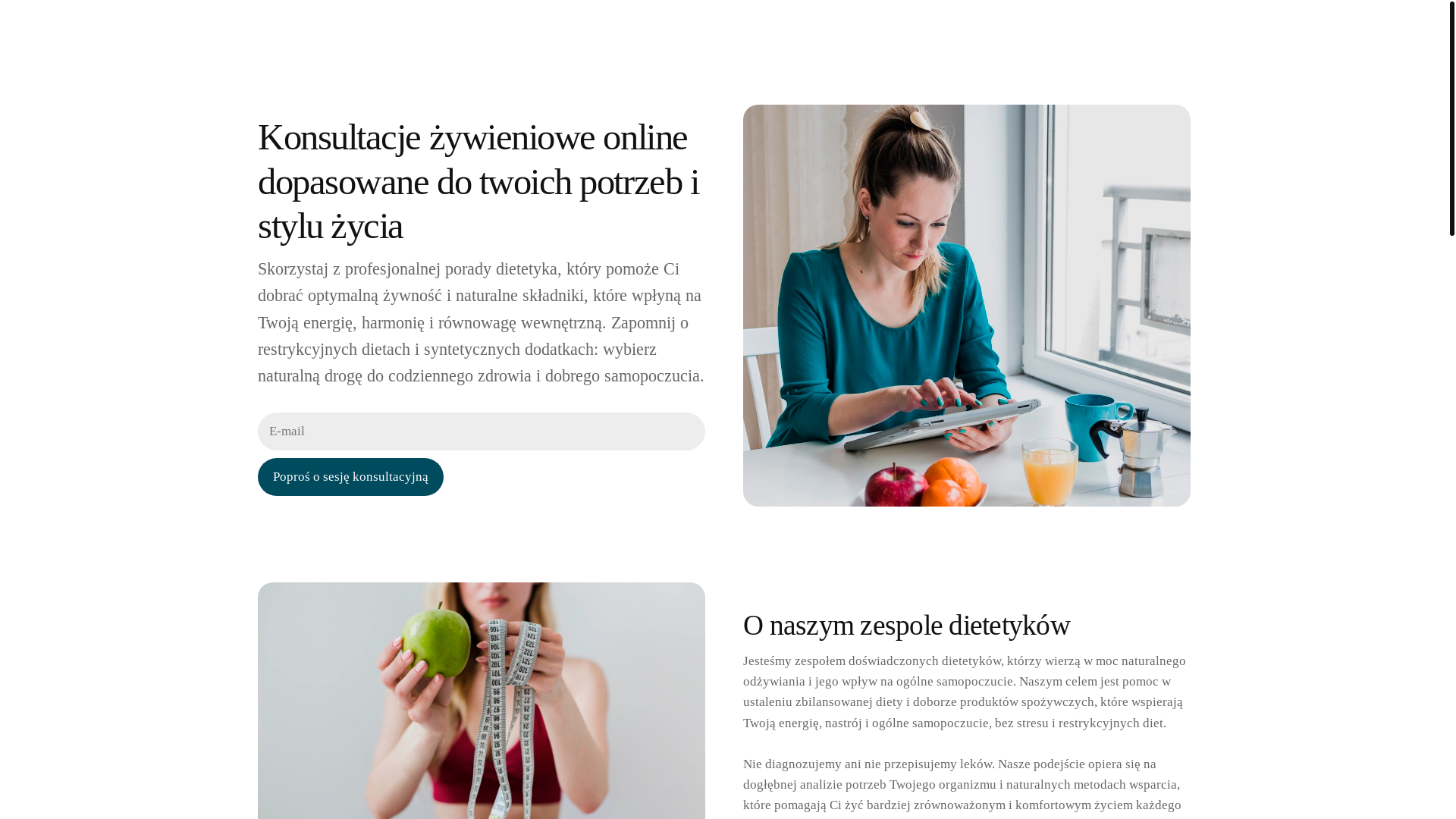 website screenshot of https://konsultacjanutric.info/