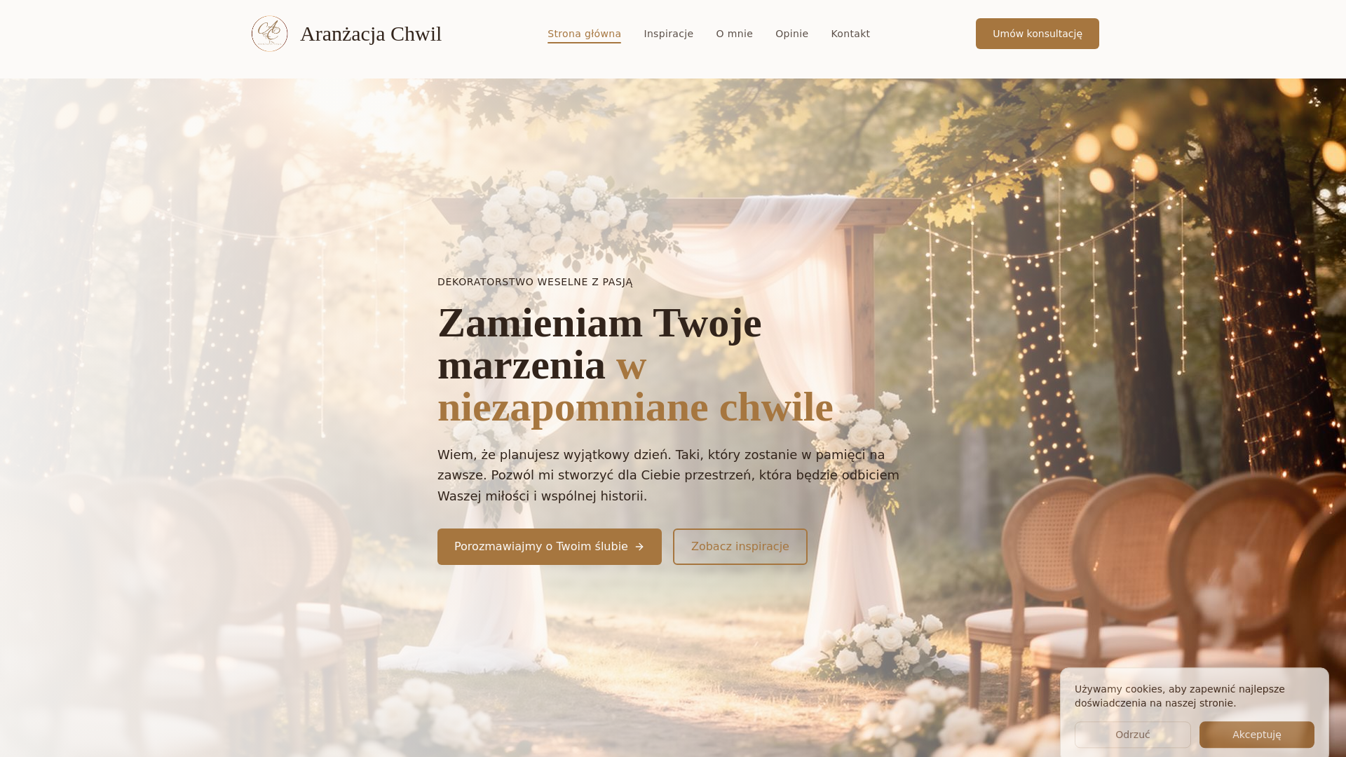 website screenshot of https://aranzacjachwil.pl/