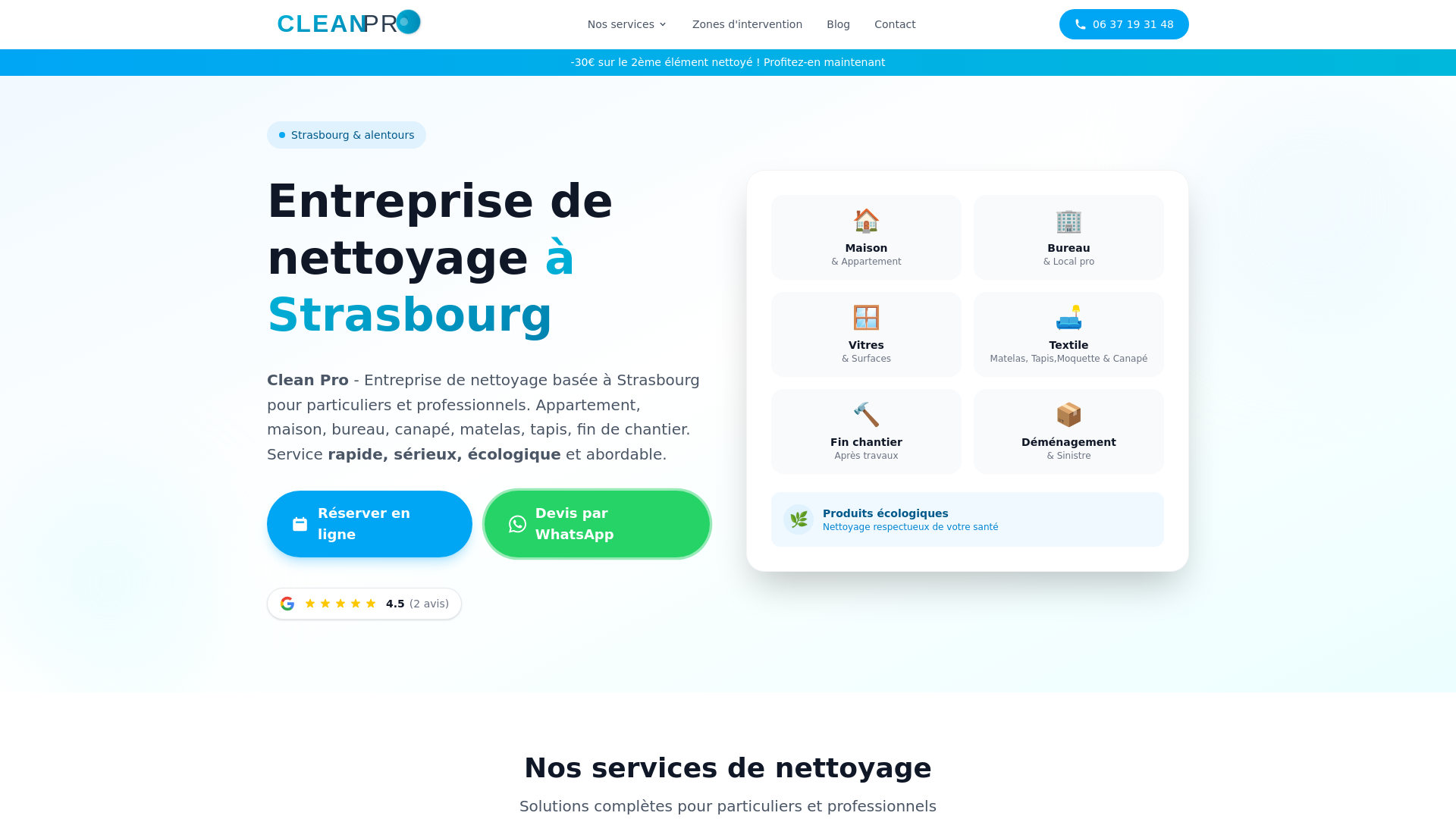 website screenshot of https://cleanpro-nettoyage-strasbourg.fr/