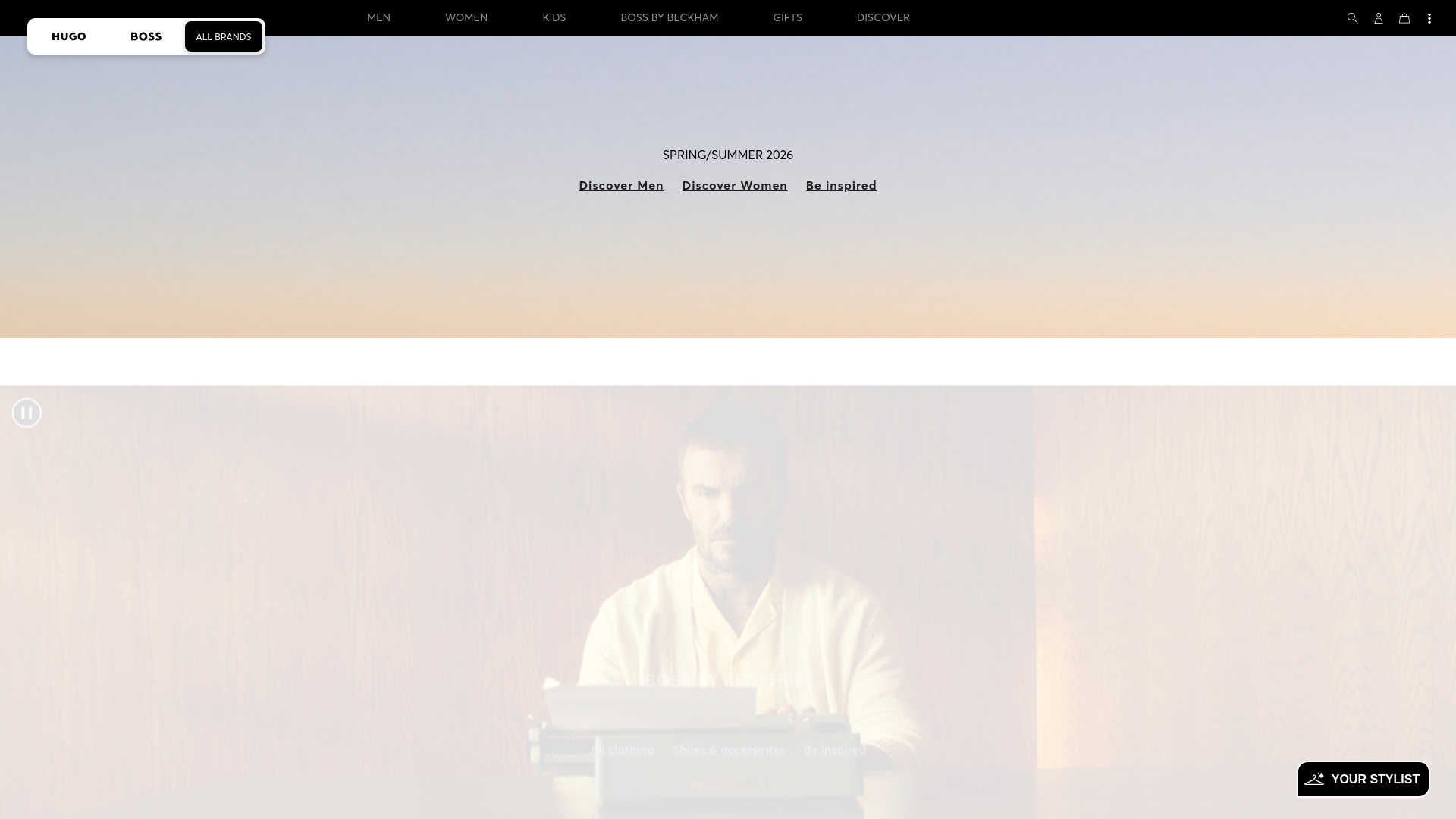 website screenshot of https://hugoboss.com/