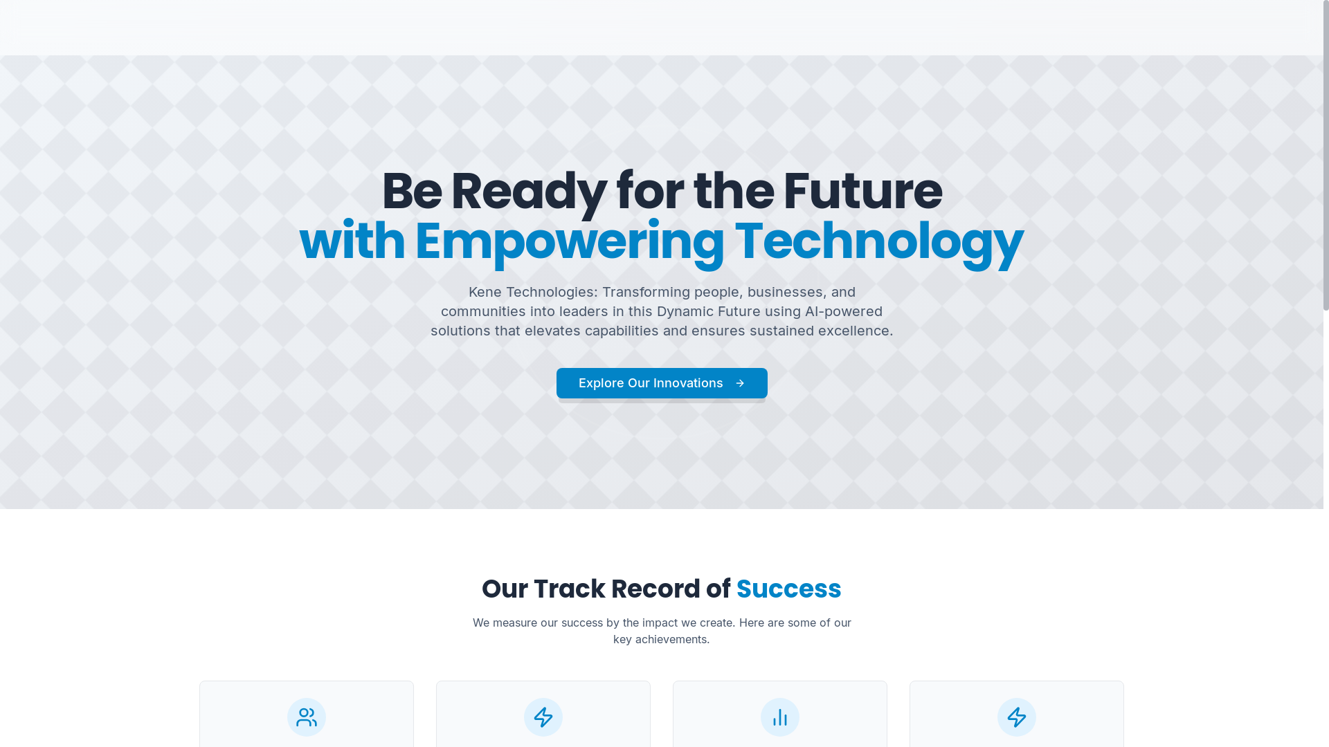 website screenshot of https://kene-tech.com/