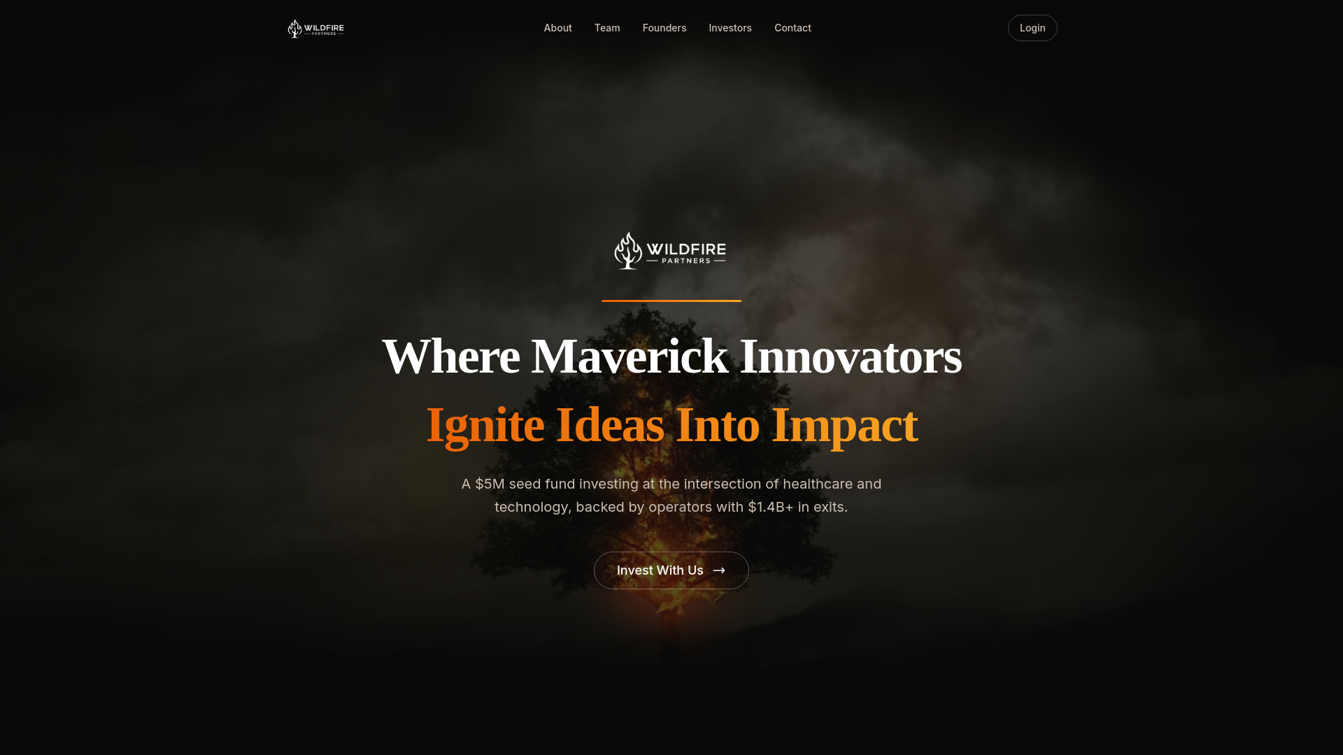 website screenshot of https://wildfirepartners.vc/
