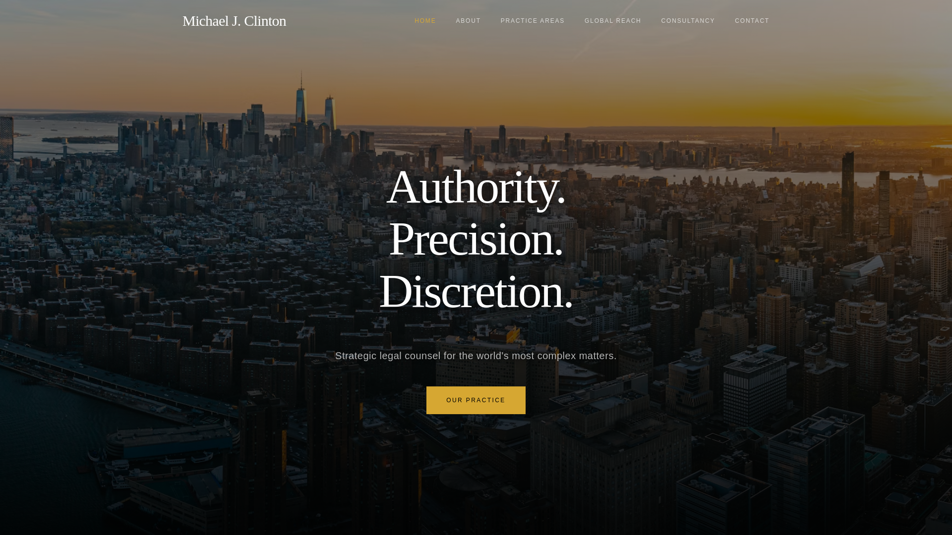 website screenshot of https://michaeljclintonlaw.com/