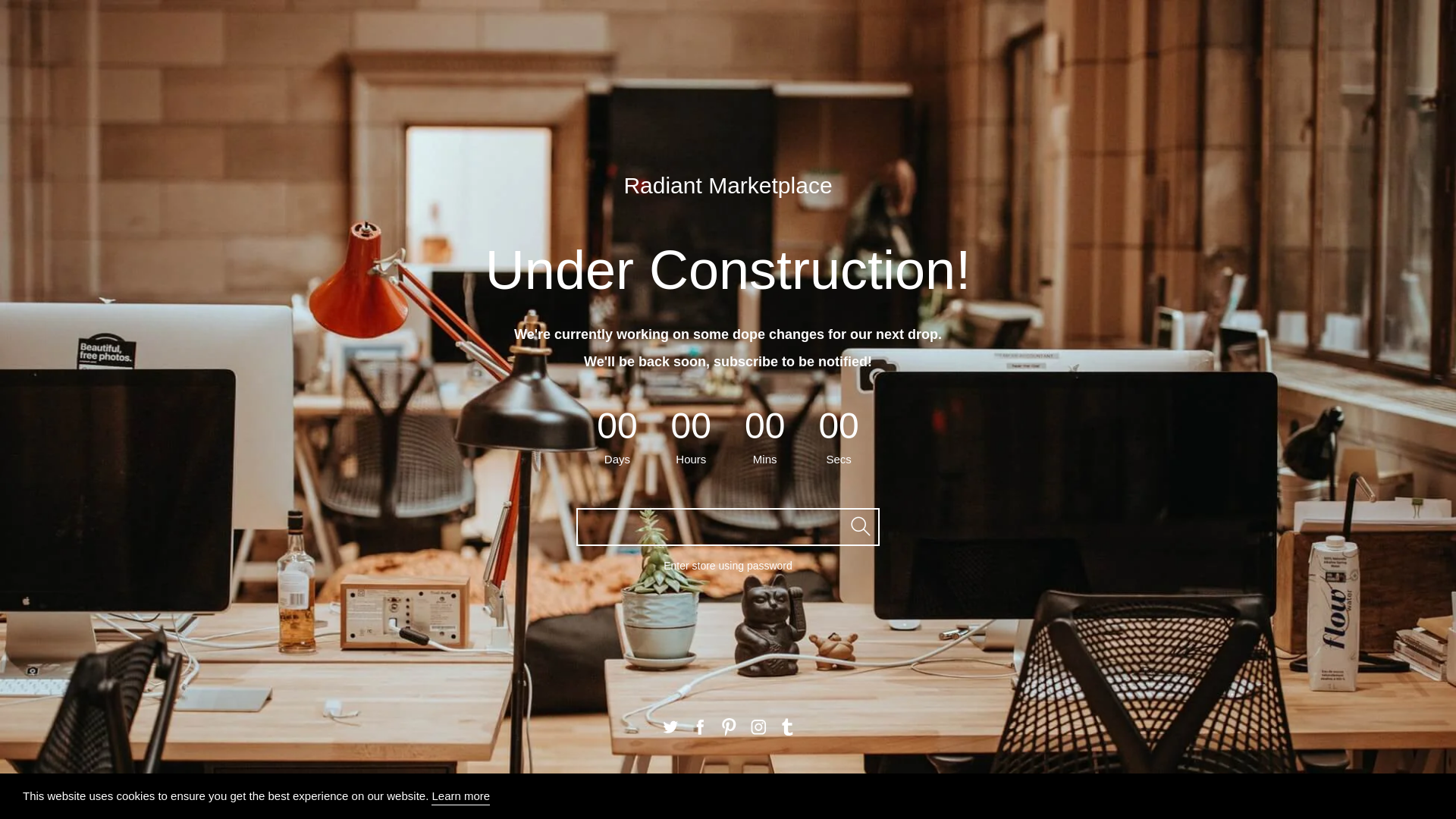 website screenshot of https://radiantmarketplace.org/