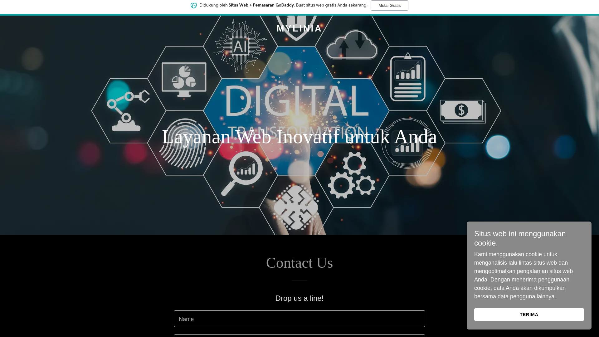 website screenshot of https://mylinia.app/