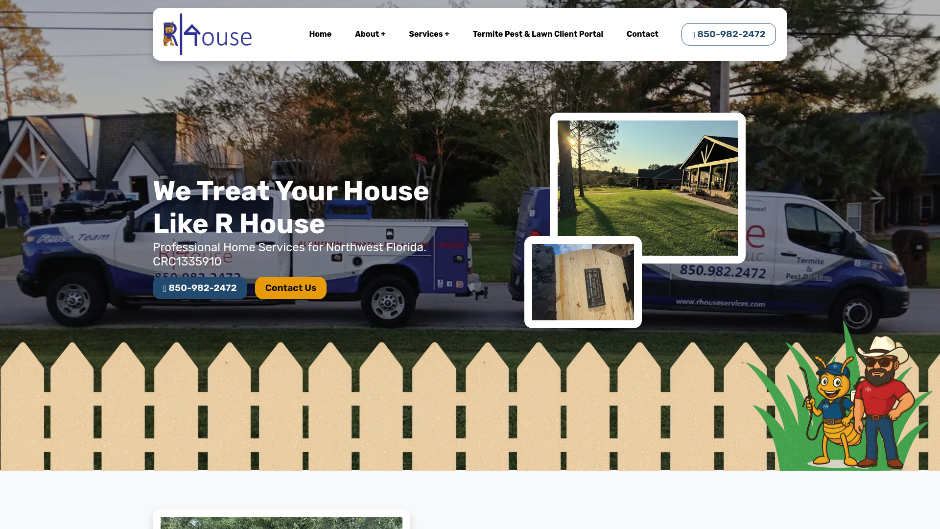 website screenshot of https://rhousehomeservices.com