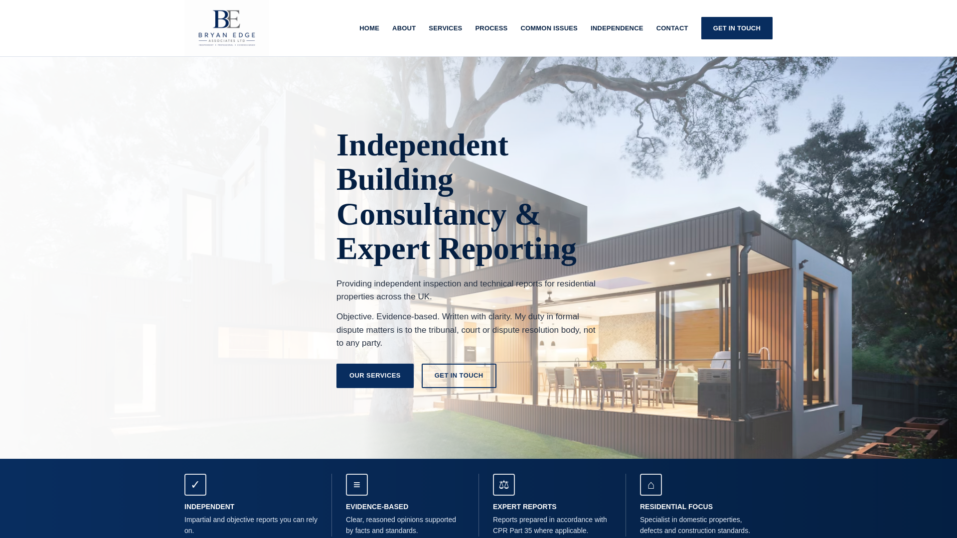 website screenshot of https://bryanedgeassociates.co.uk/