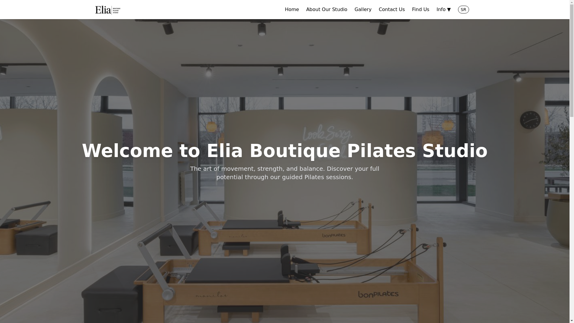 website screenshot of https://eliapilatesstudio.com/
