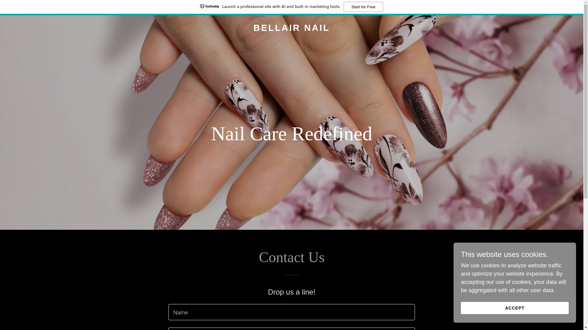 website screenshot of https://bellairnail.com/