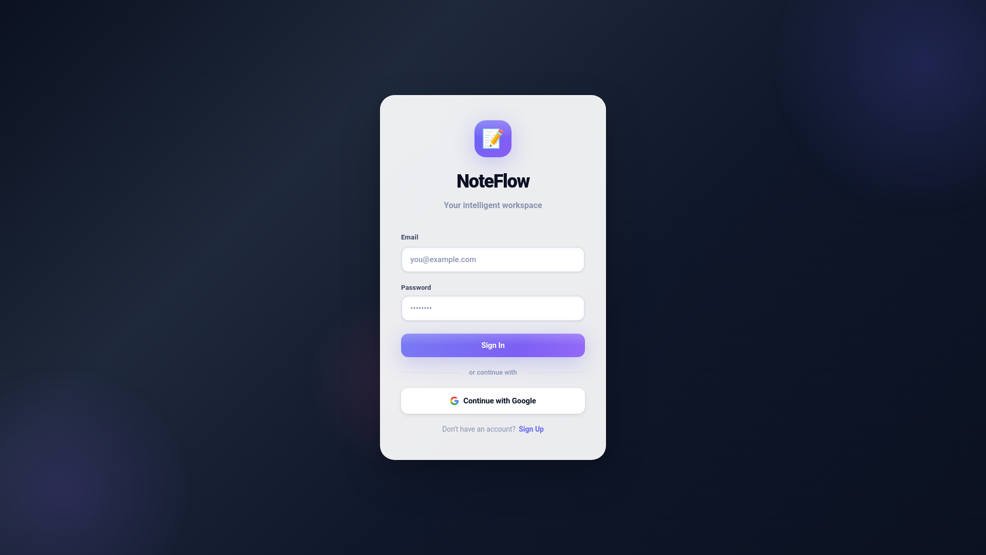 website screenshot of https://noteflow.space