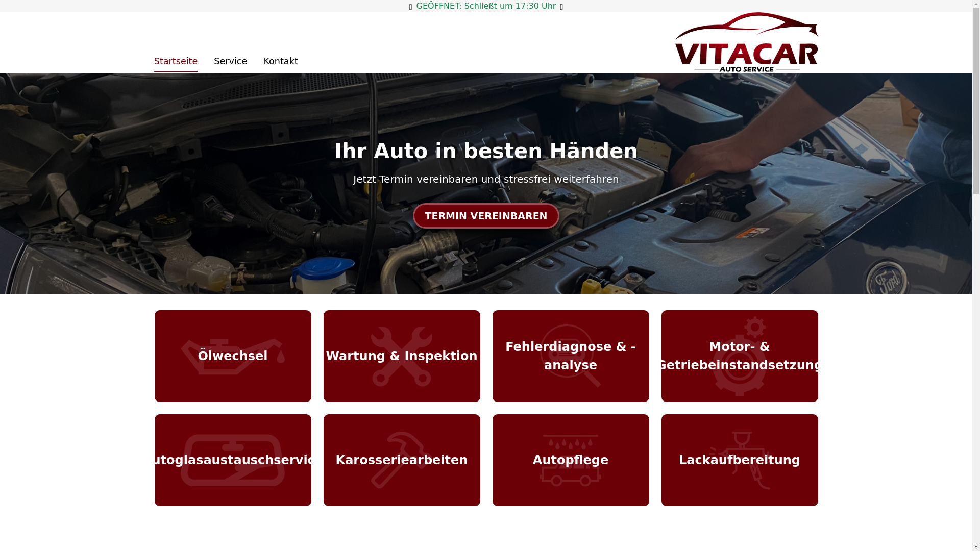 website screenshot of https://vitacar-kfz.de/