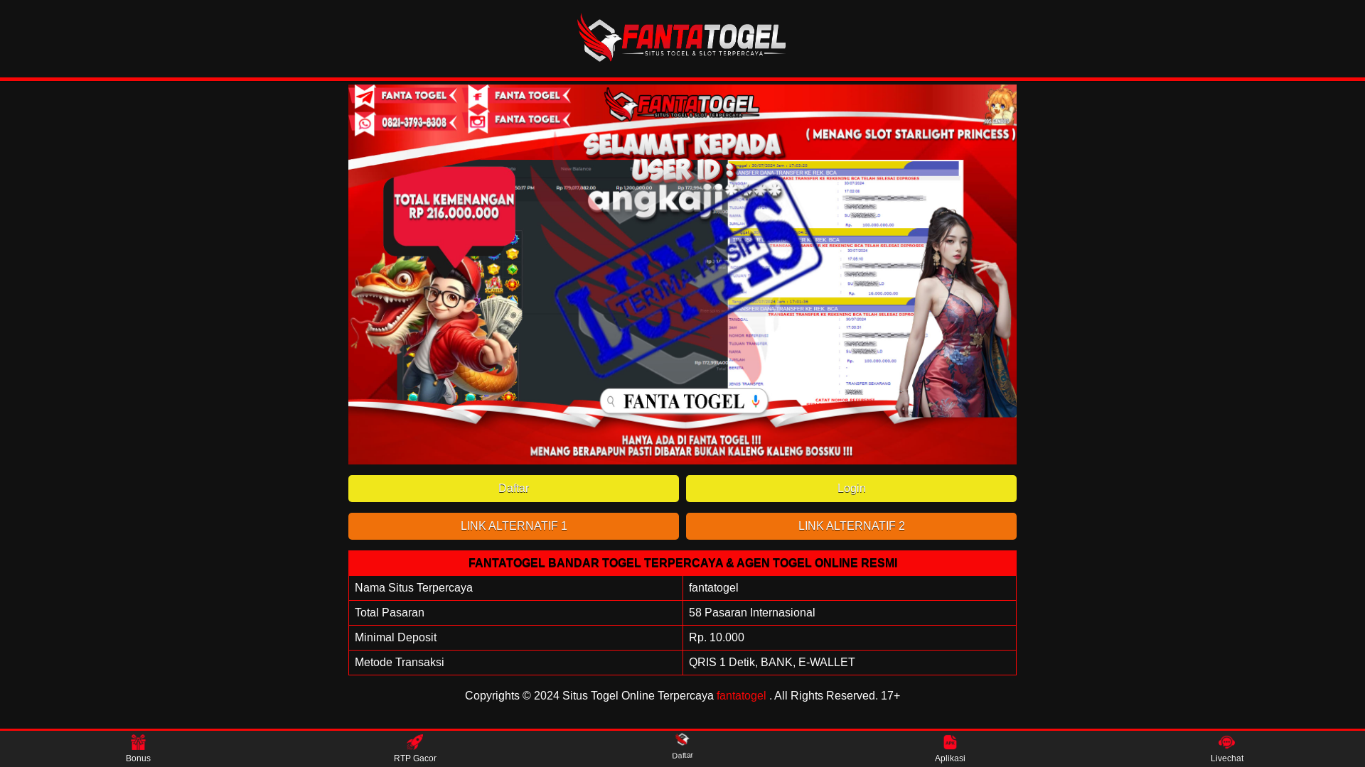 website screenshot of https://fantabest.pages.dev/