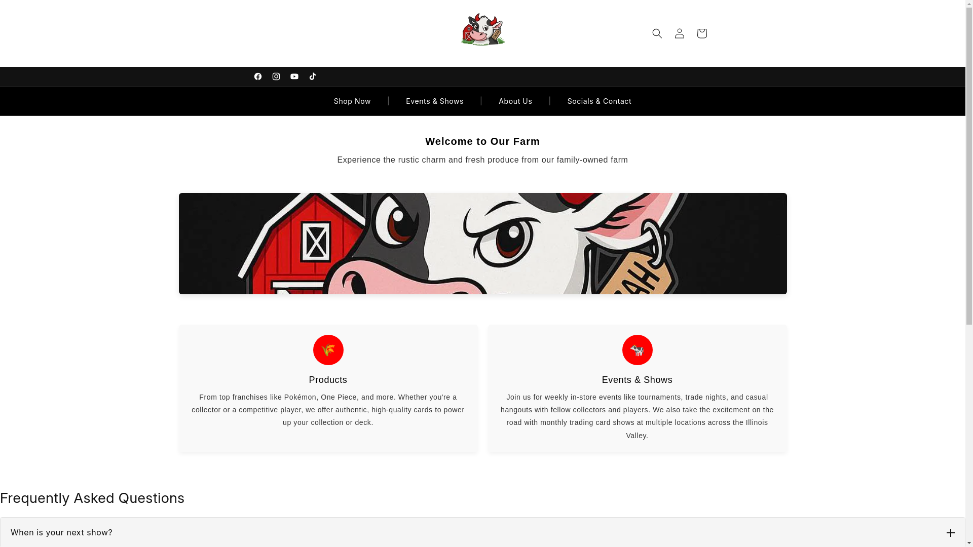 website screenshot of https://cowzahcards.com/