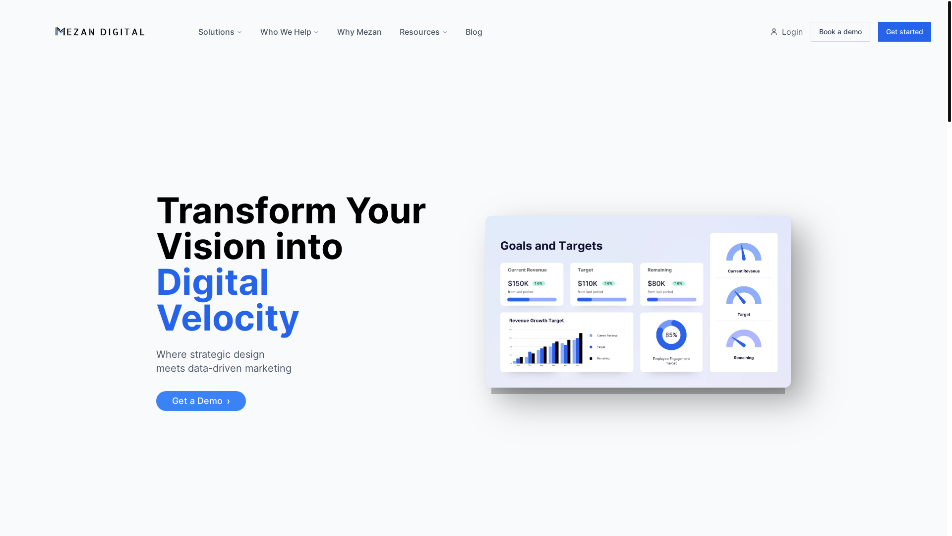 website screenshot of https://mezandigitalgrowth.com/