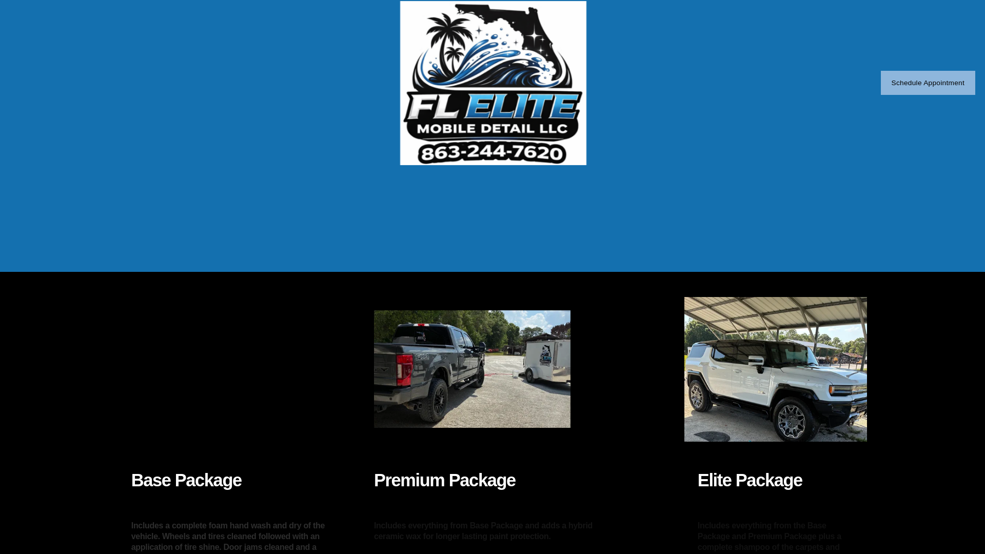 website screenshot of https://flelitemobiledetailllc.com/