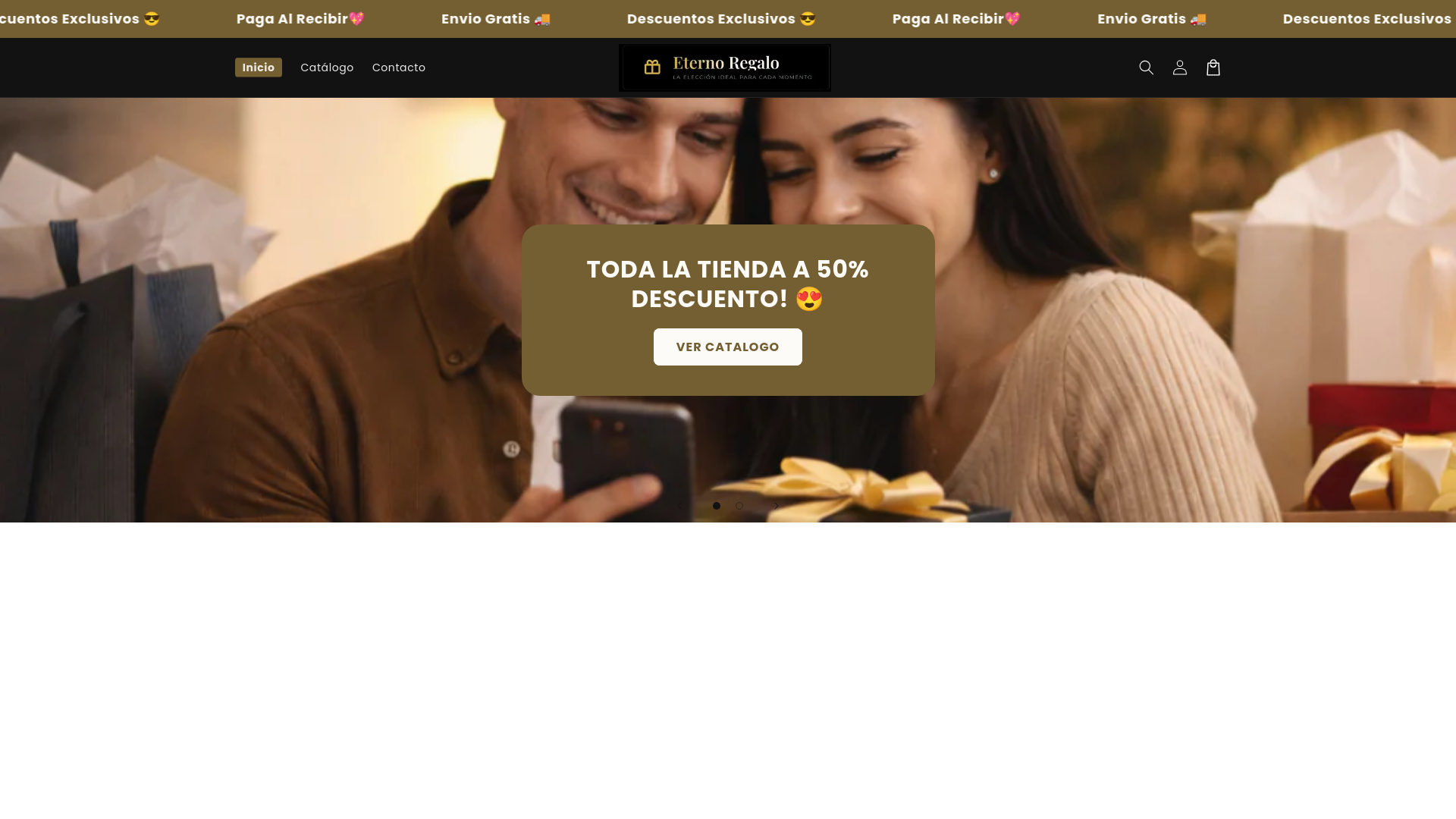 website screenshot of https://tiendaeternoregalo.com/