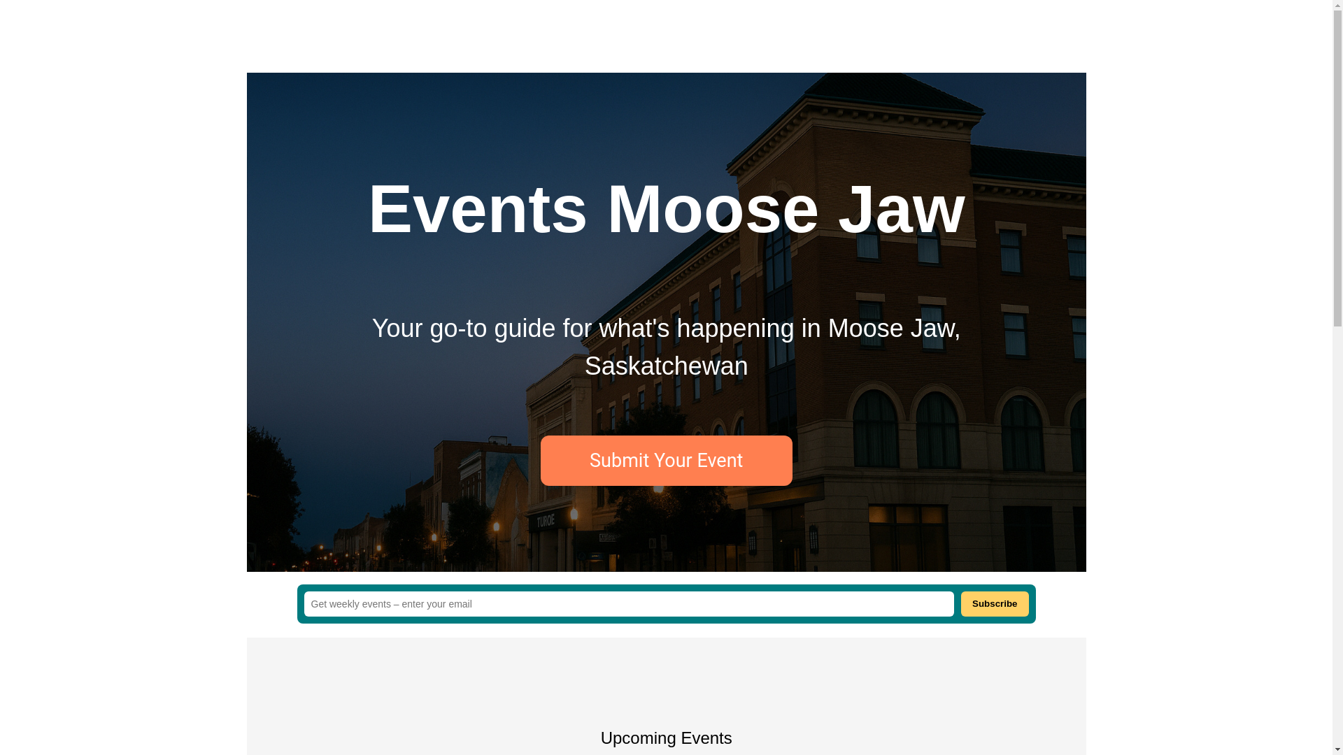 website screenshot of https://eventsmoosejaw.ca/