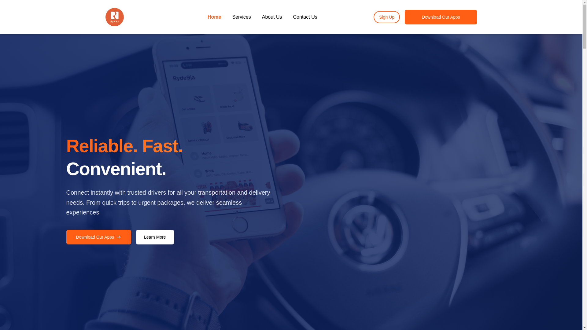 website screenshot of https://ryde9ja-landing-page.pages.dev/