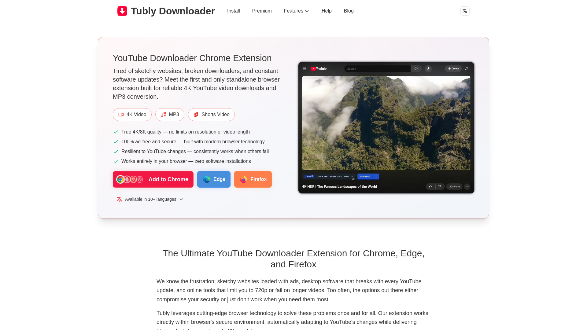 website screenshot of http://tubly.download/