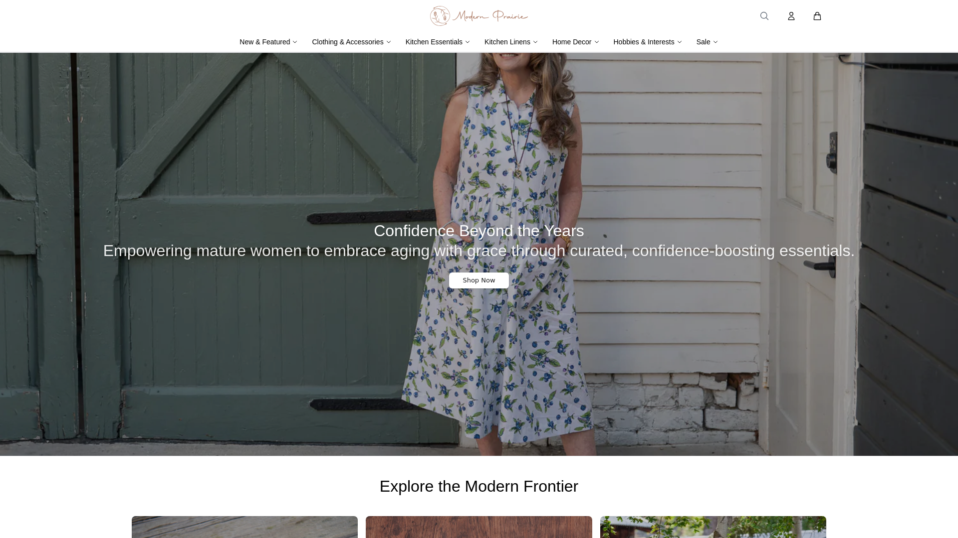 website screenshot of https://modernprairiestyle.shop/