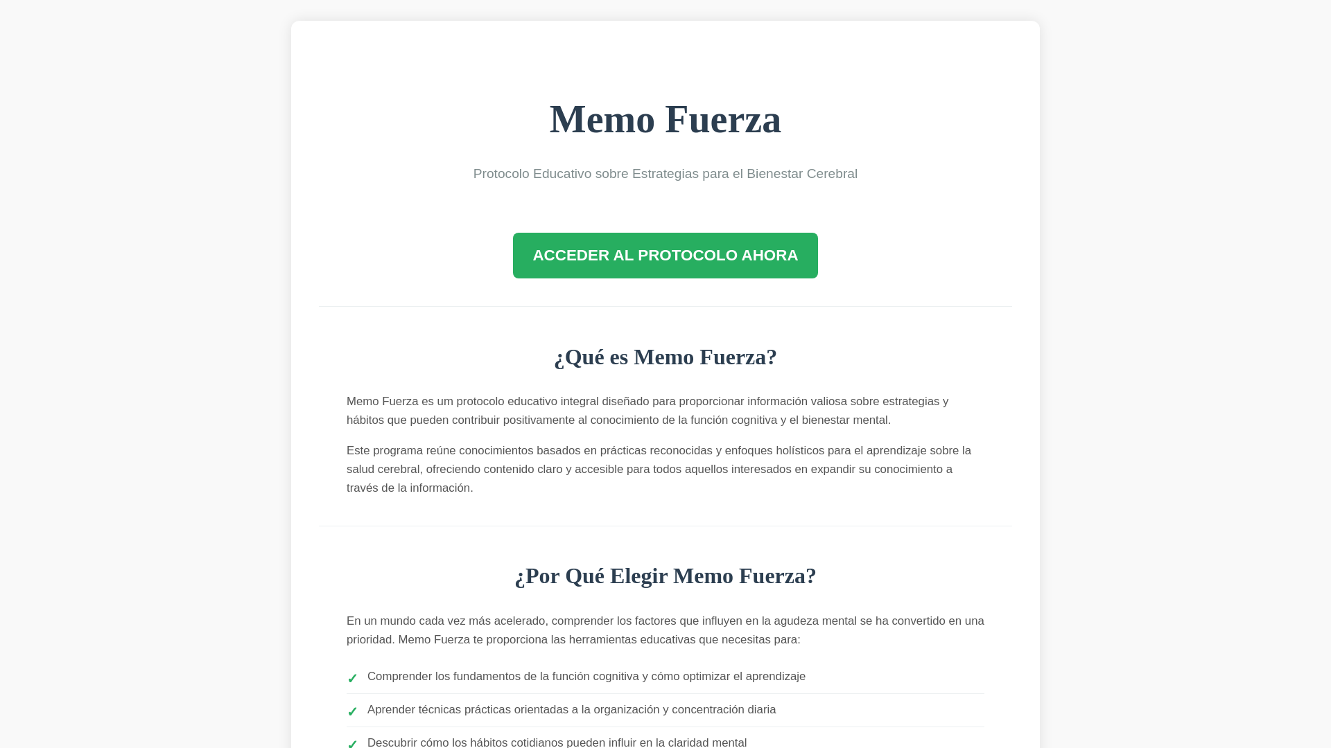 website screenshot of https://guiadelamemoria.online/