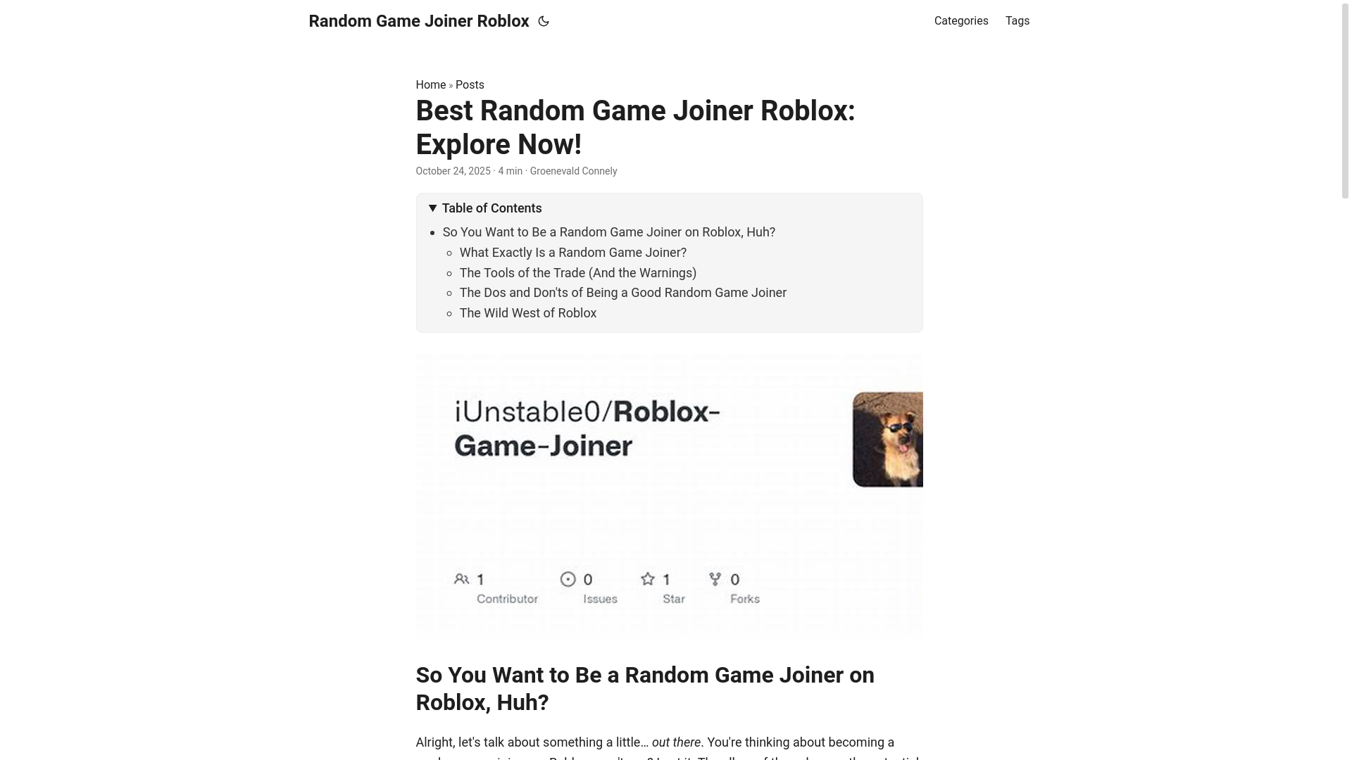 website screenshot of https://random-game-joiner-roblox.pages.dev/