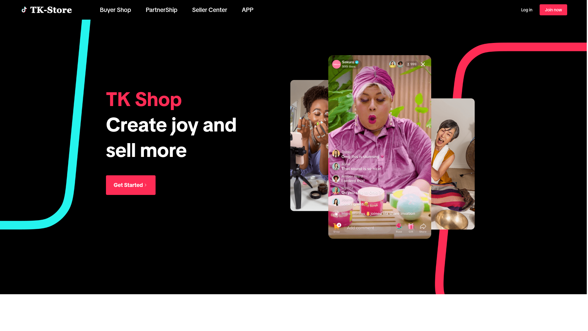 website screenshot of https://tkshop63.top/