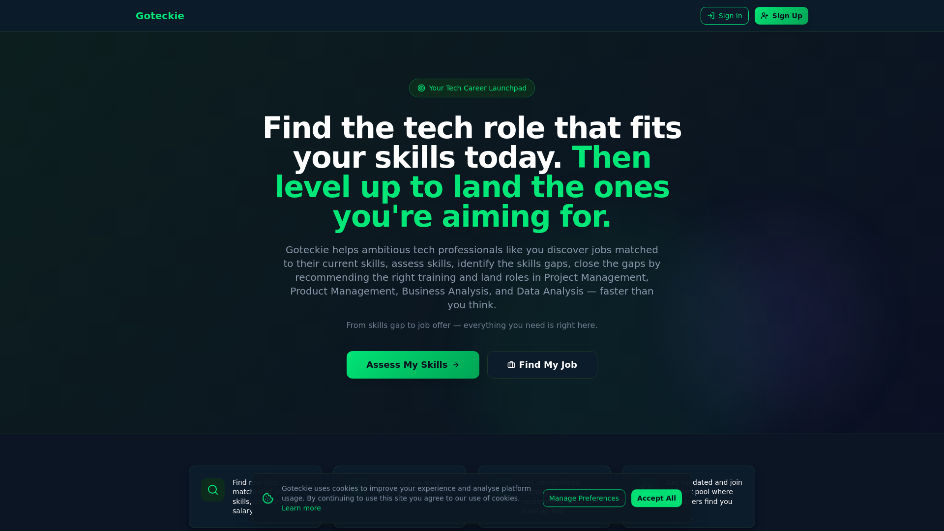 website screenshot of https://goteckie.com
