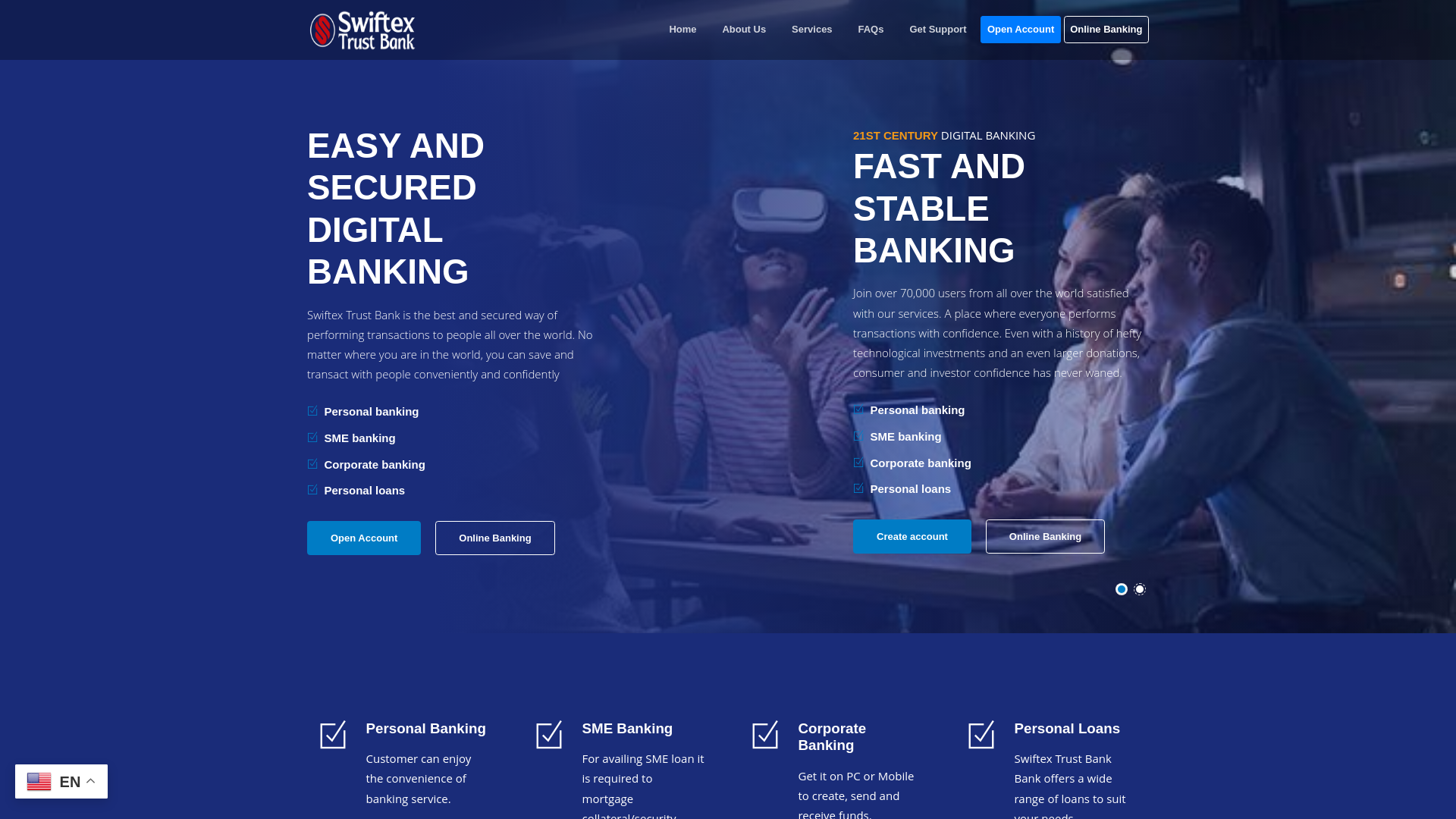 website screenshot of https://swiftextrustplc.com/