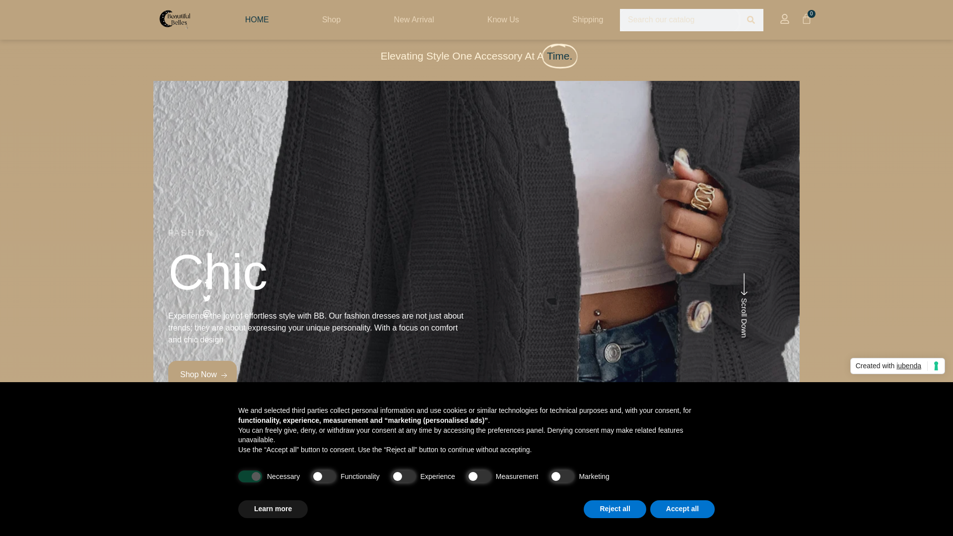 website screenshot of https://beautifulbelles.world