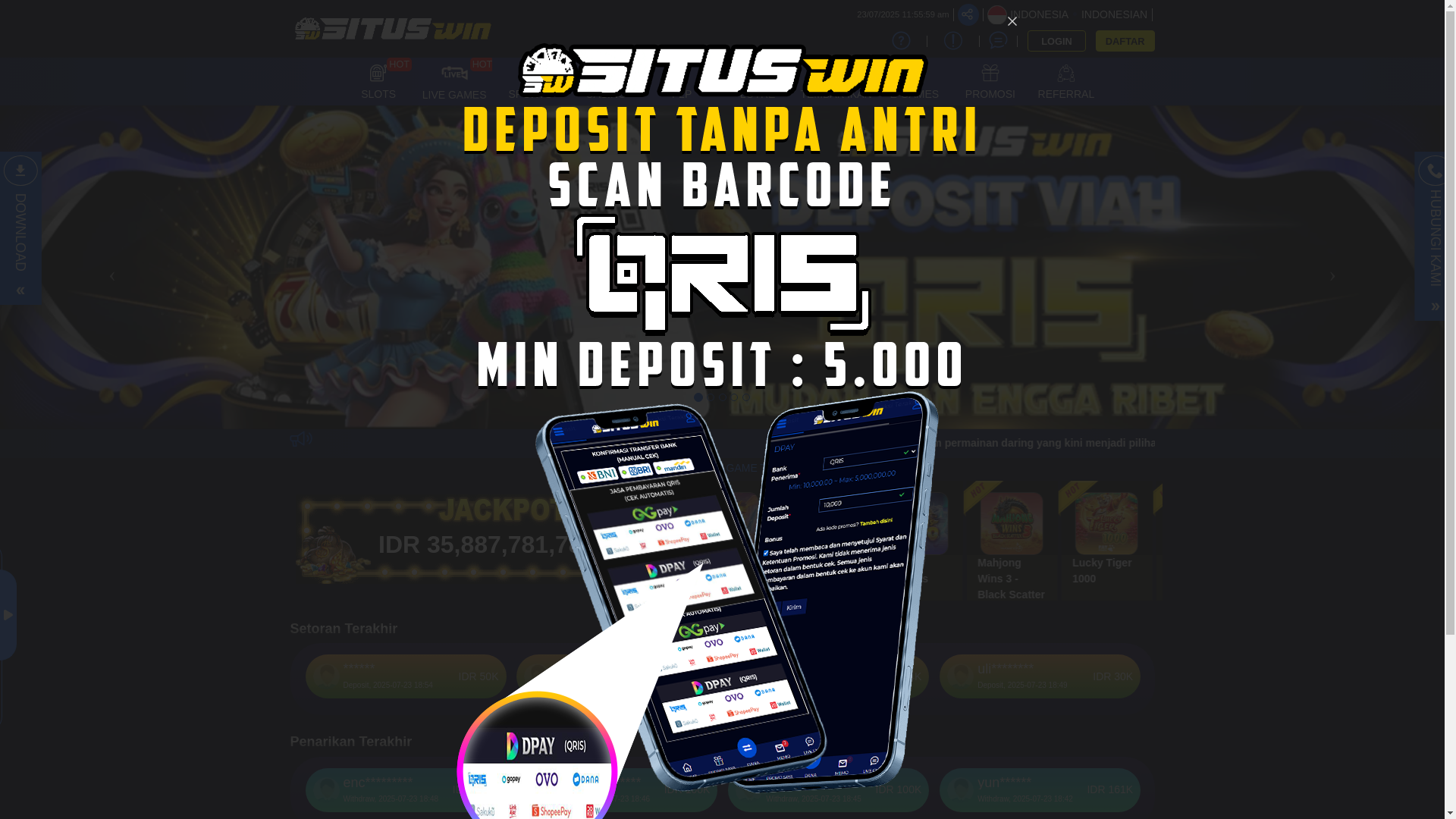 website screenshot of https://situswinraja.online/