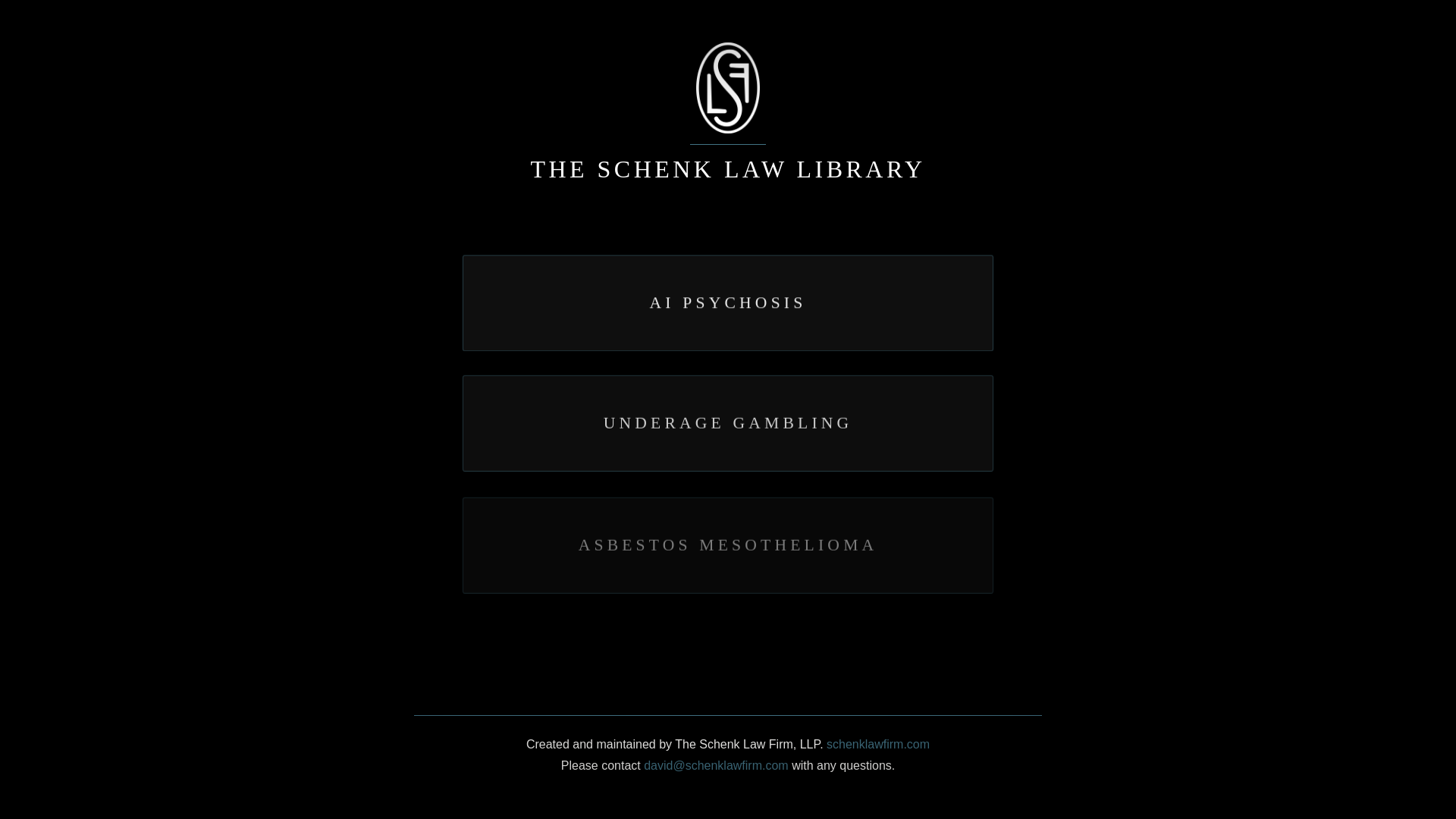 website screenshot of https://schenklawlibrary.com/