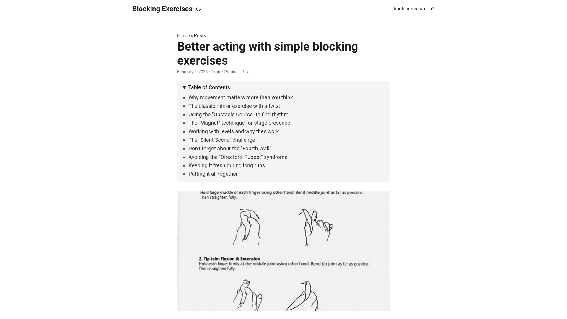 website screenshot of https://blocking-exercises.pages.dev/